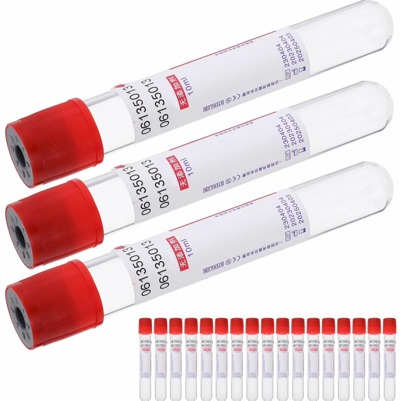 100 Provette per Prelievo Di Sangue Sottovuoto(3Ml/5Ml/10Ml),Provette per Prelievo Sangue in Plastica Pet Con Tappo a Vite,Provette Monouso per Prelievo Di Sangue Da Laboratorio,10ML