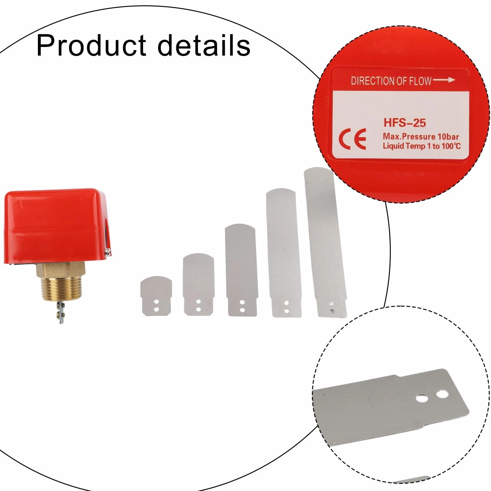 Automatico Ferro Paddle Acqua Flusso Interruttore Controller HFS-25 per Rilevamento e Controllo Liquidi