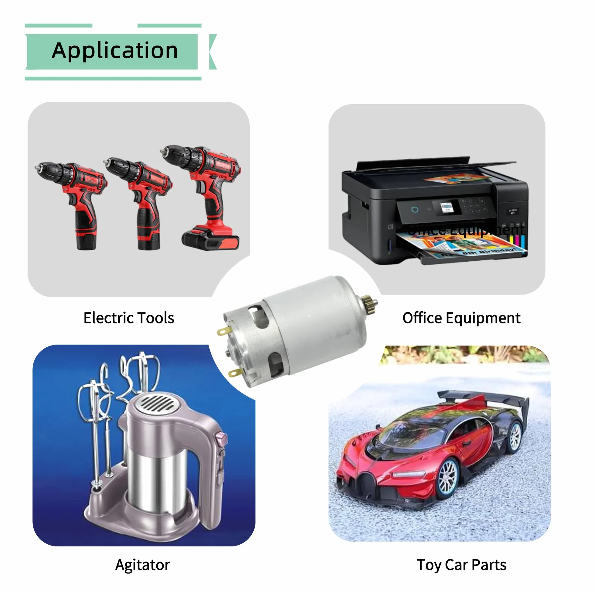 CHANCS DC 18V Motore Elettrico 9 Denti RS-550 per Trapano A Mano Elettrico Cordless 2PCS