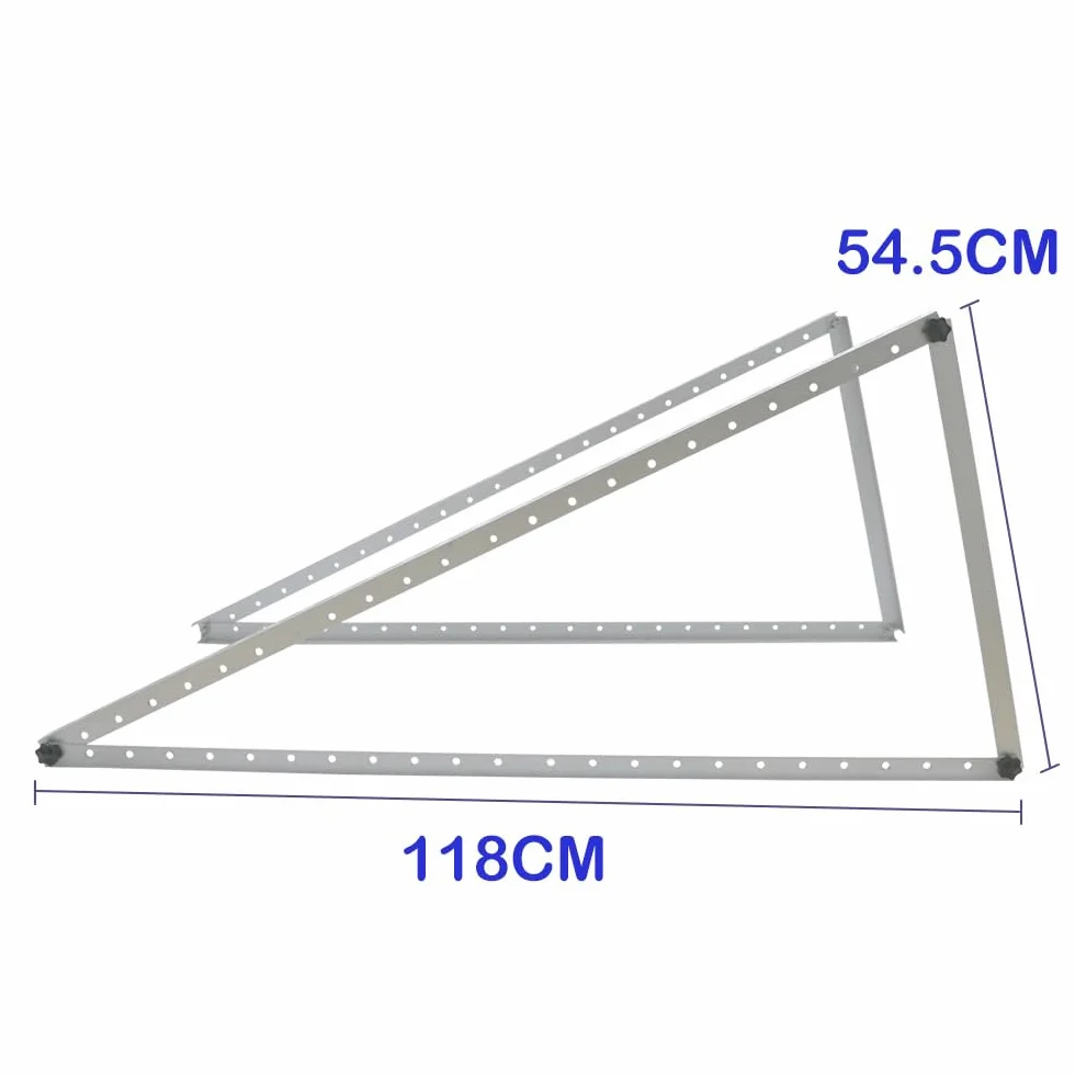 Supporto per pannello solare fino a 118 cm, pannello solare PV | regolabile 0-90° | Set | alluminio | materiale di montaggio