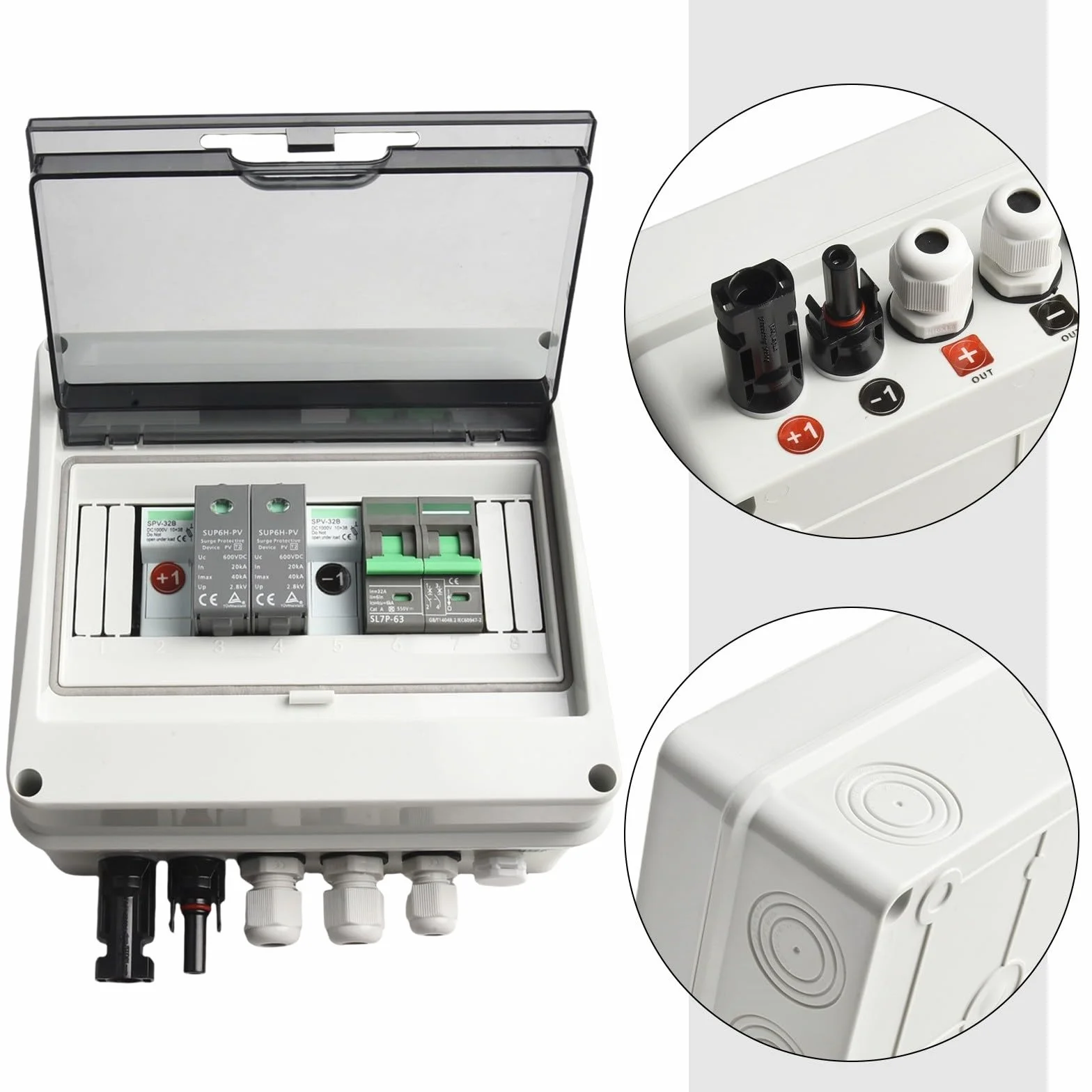 Scatola combinata solare fotovoltaica da 500 V, sistema di protezione impermeabile IP65 DC con fusibile MCB per pannelli solari sul tetto