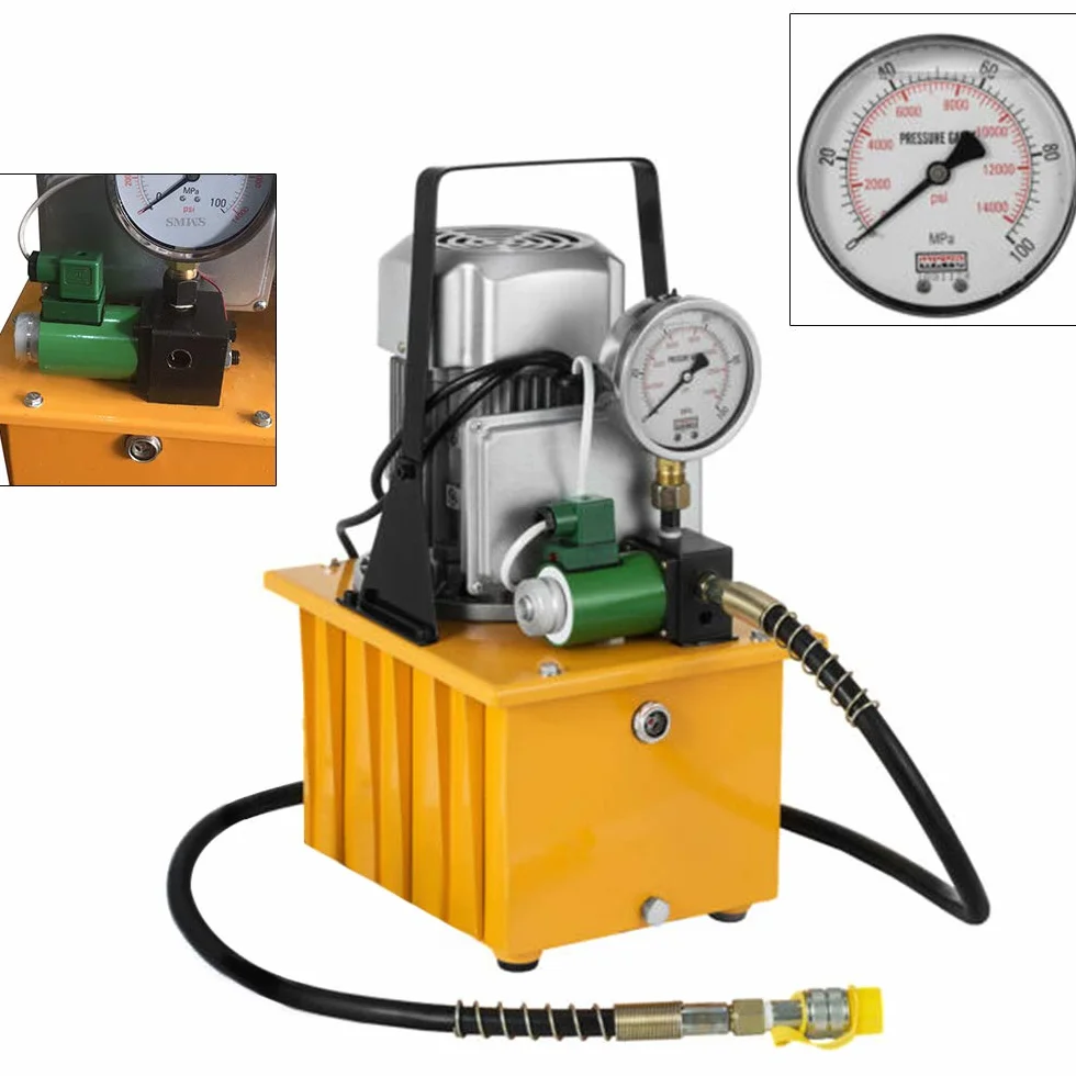 Pompa Idraulica Elettrica 1400 RPM Con Serbatoio Del Carburante Da 7 L, 750 W, 220 V, Per Rimorchio, 2-70 Mpa Elettrovalvola Idraulica (Verde)