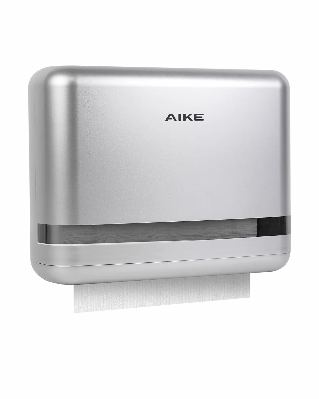 AIKE Distributore Carta Asciugamani a Parete 200+ Fogli Apertura Laterale AK5151 Argento