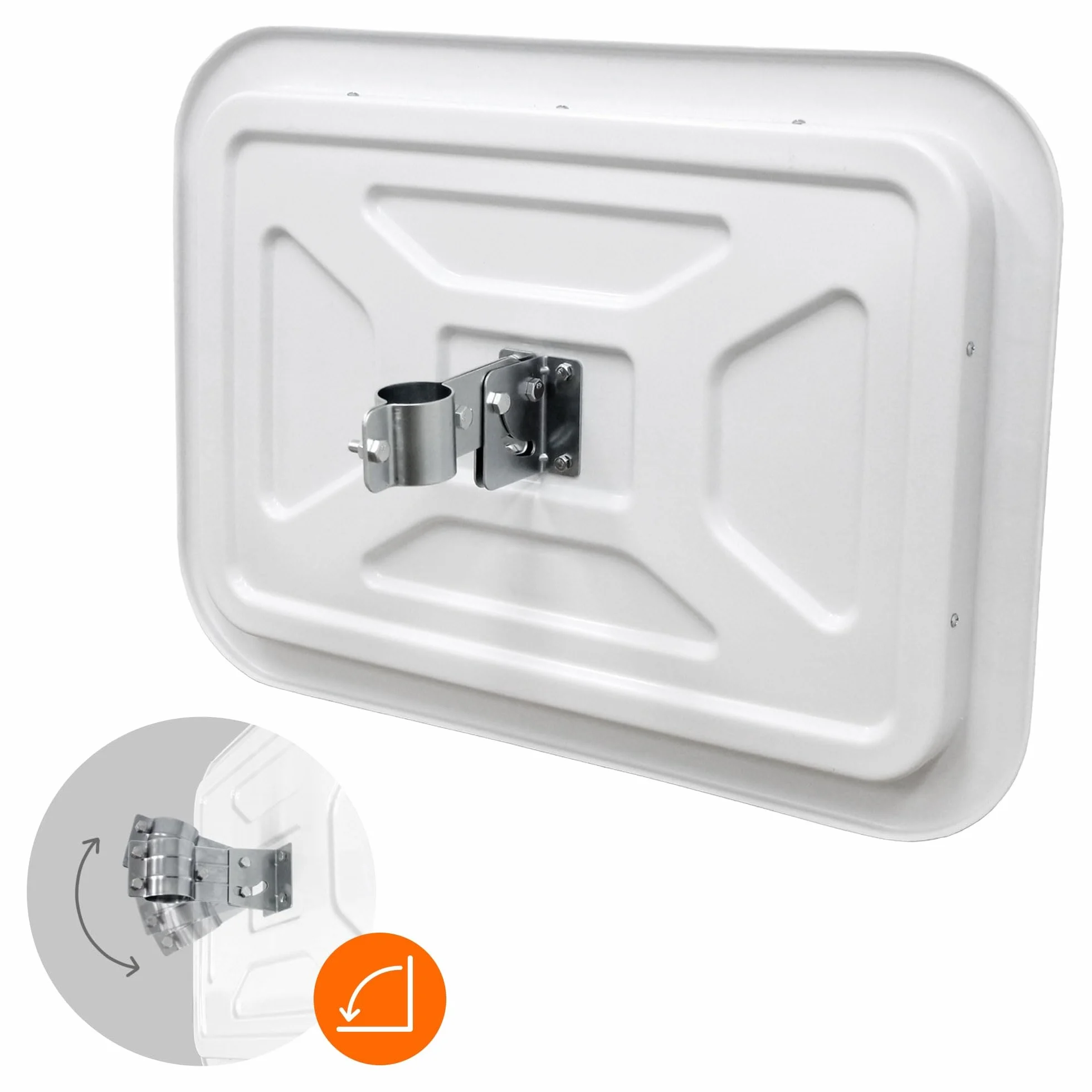 ECD Germany Specchio Stradale Convesso Rettangolare - 40 x 60 cm - in Plastica ABS - Bianco Rosso - Specchietto di Segnalazione Traffico con Riflettori Parabolico Cornice Riflettente Sicurezza Negozio