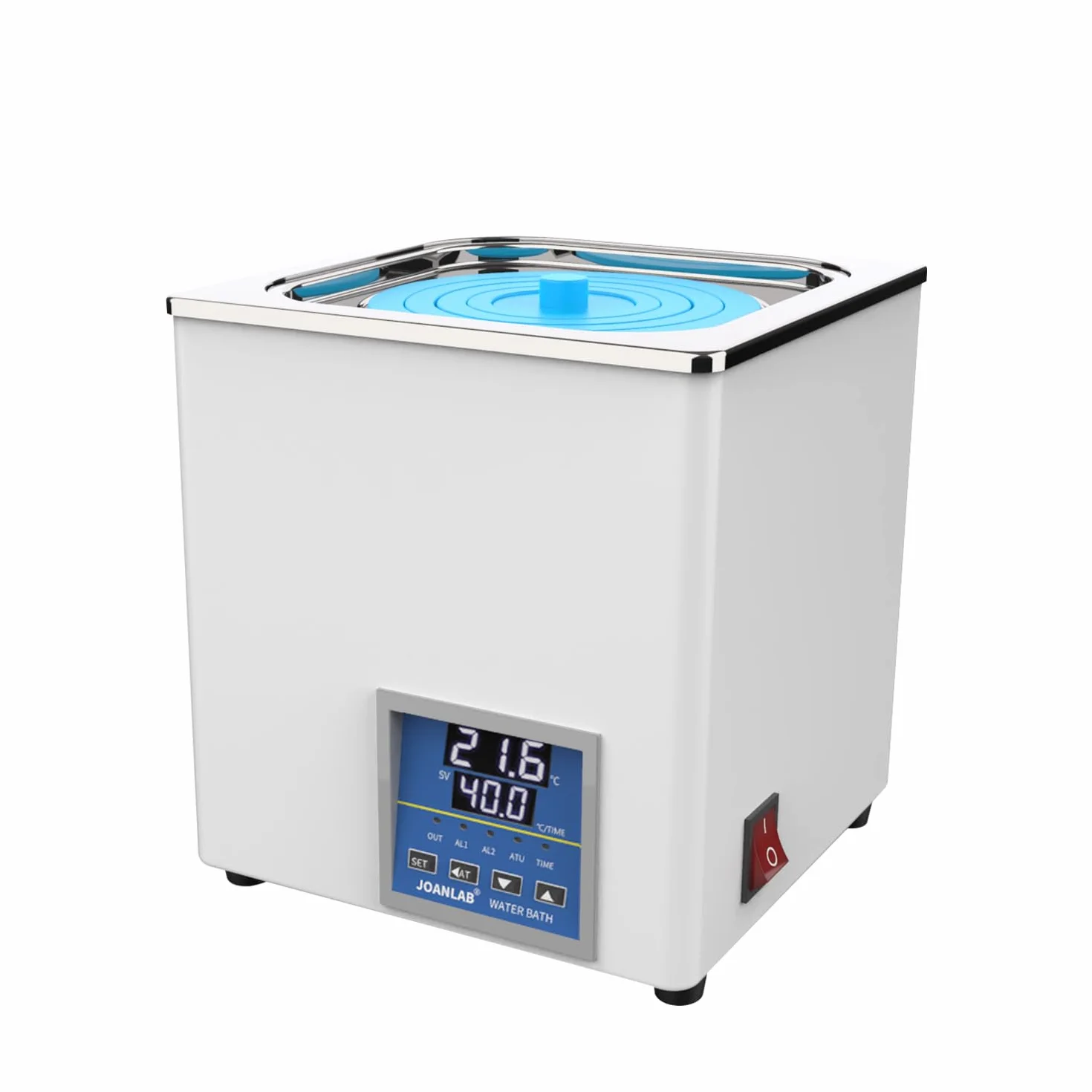 JOANLAB Bagnomaria da Laboratorio 3L, 300W - Singola Apertura, Acciaio Inox - Termostato Digitale ±0,1°C - Timer 0-99 Min - Display LED