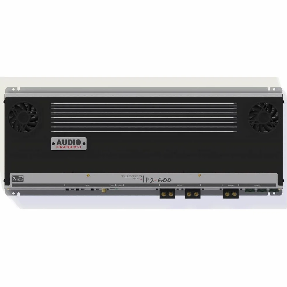 KIT SET PER AUDIO SYSTEM F2-600, 1 amplificatore stereo 2 canali classe ab 2 x 460 watt rms a 2 ohm, 3000 watt max, spl, cofano, auto, 1 pezzo