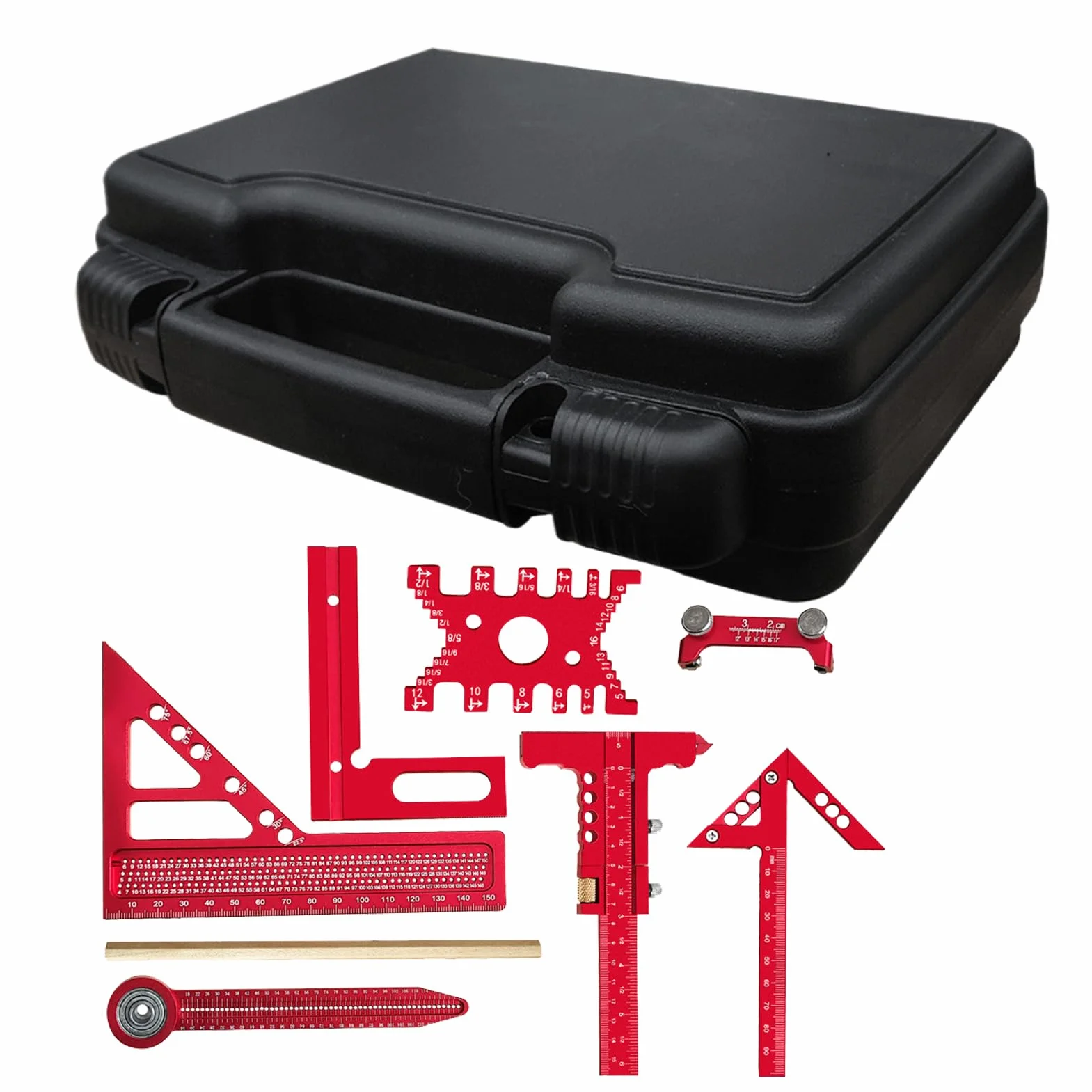 Quadrato Per Carpenteria – Righello Combinato A Set, Misuratore Triangolare In Metallo E Alluminio, Dispositivo Di Velocità Multiangolo Con Incisione Del Layout | Attrezzature Per Costrut