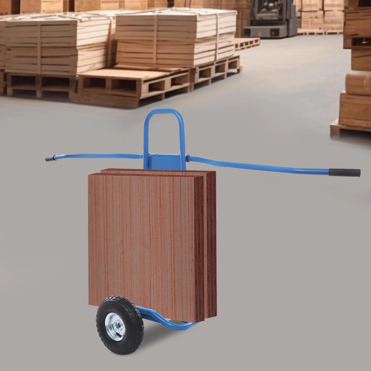 Carrello per il trasporto di lastre pesanti per lastre di compensato, cartongesso, pannelli in acciaio portatile, dispositivo di trasporto per la casa, ristrutturazione cantiere (blu)