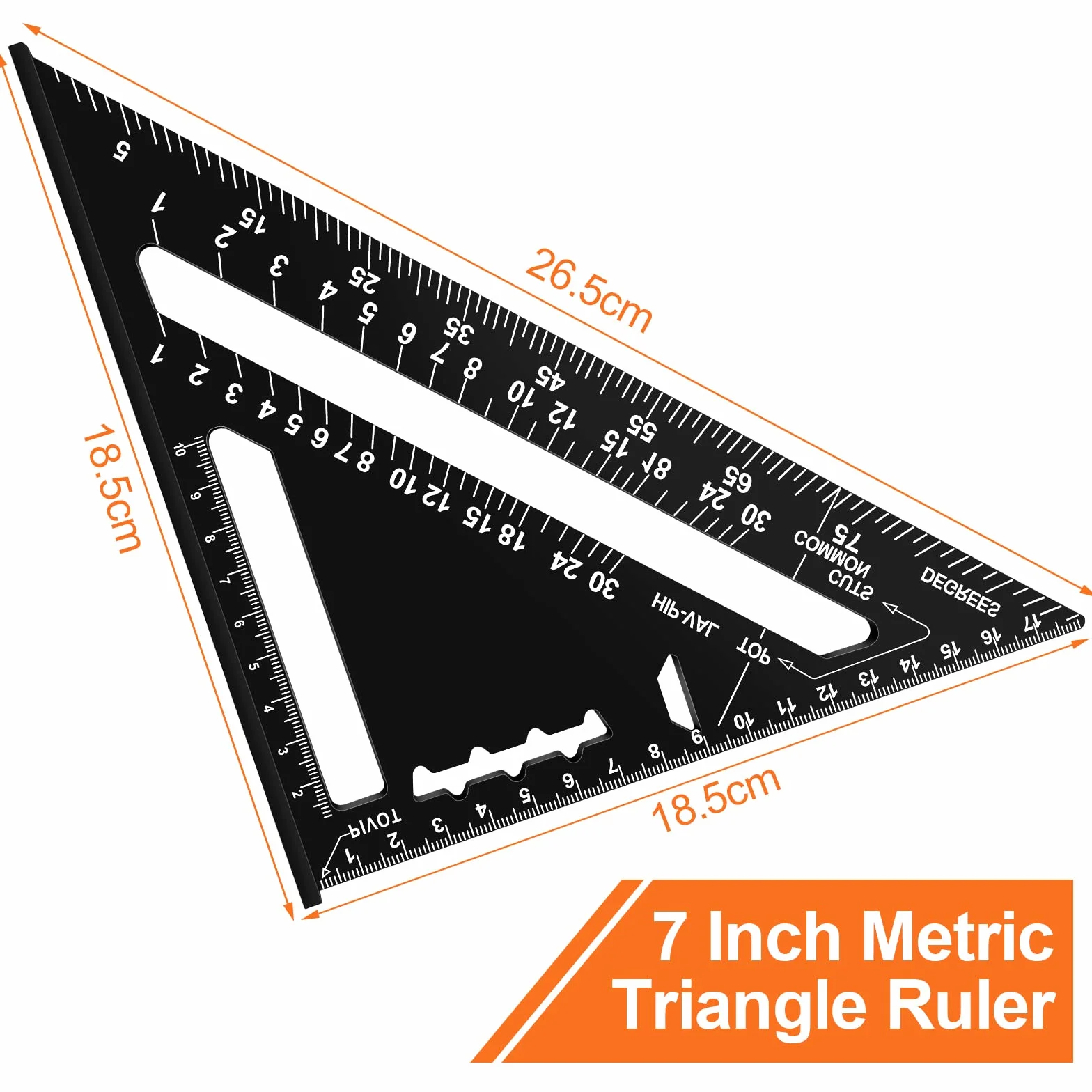Squadra da falegname in alluminio righello triangolare metrico professionale per tracciatura
