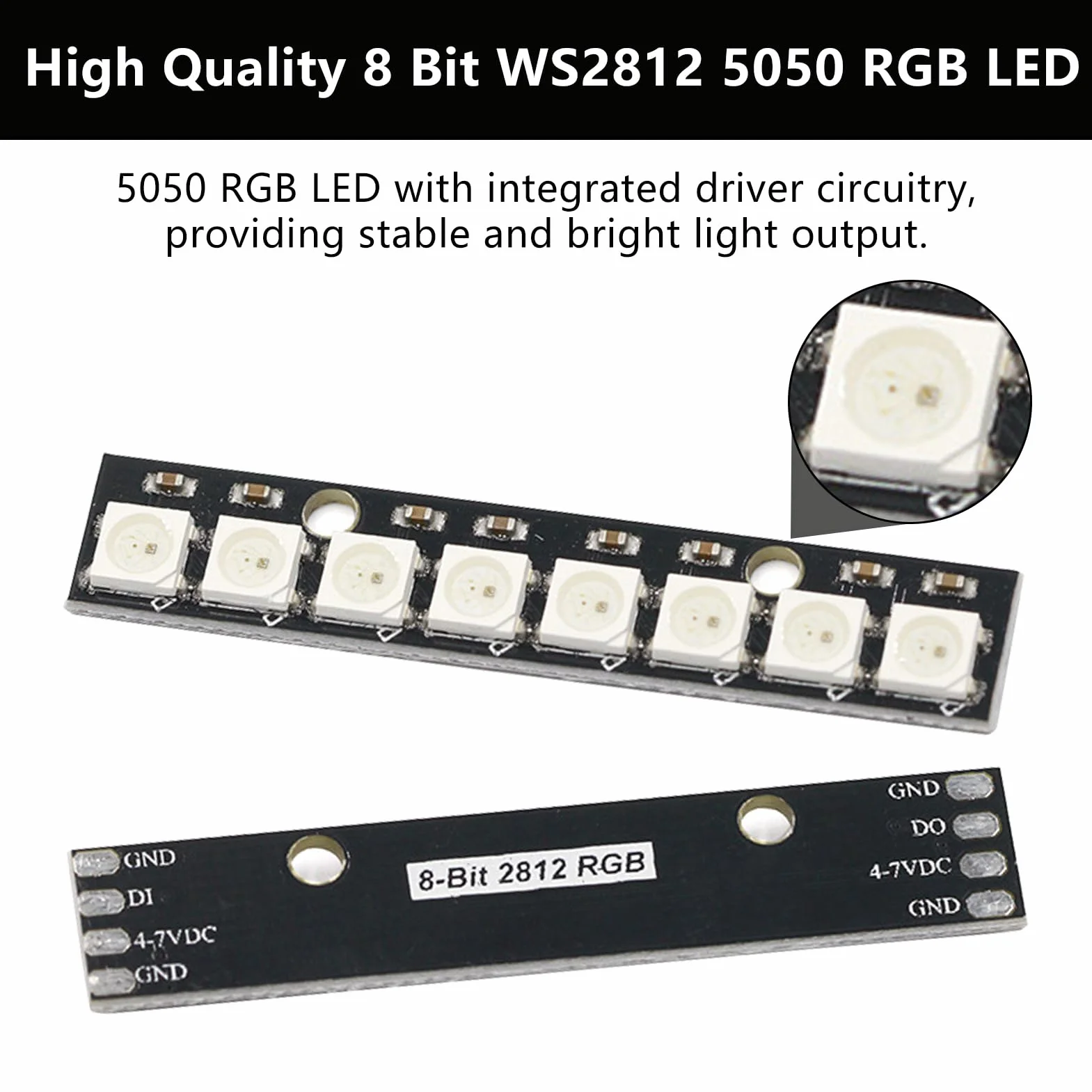 Joycabin 10 pezzi 8 bit WS2812 RGB LED Modul, 5050 LED Stick Built-in Driver Luce Colorata Scheda di Sviluppo Compatibile per Arduino Raspberry Pi ESP32