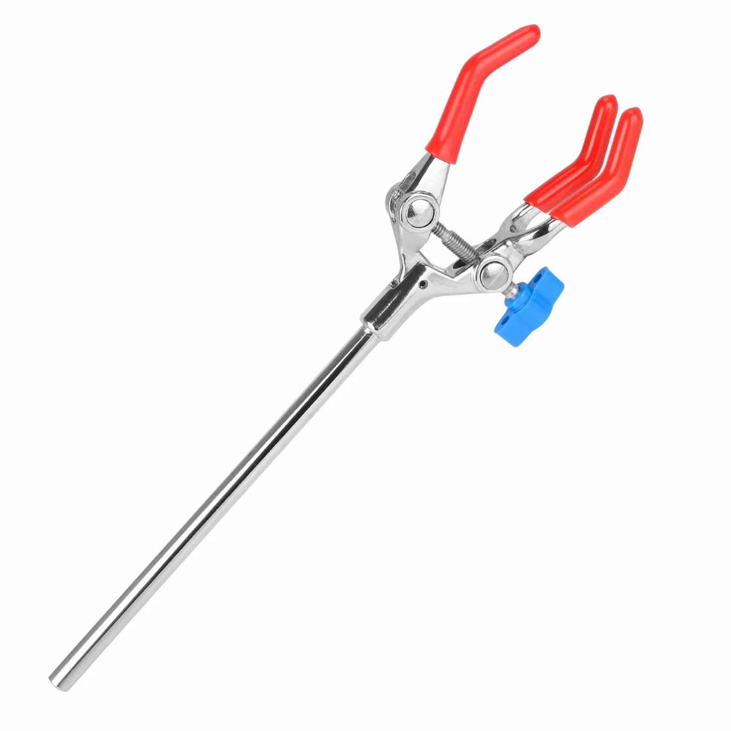 stonylab 3-Rebbi Morsetto Girevole, Robusto Morsetto a 3-Prong a Singola Regolazione, Multiuso Pinza da Laboratorio a Dito Stile con Asta da 7'', Lab Clamp per Uso in Laboratorio