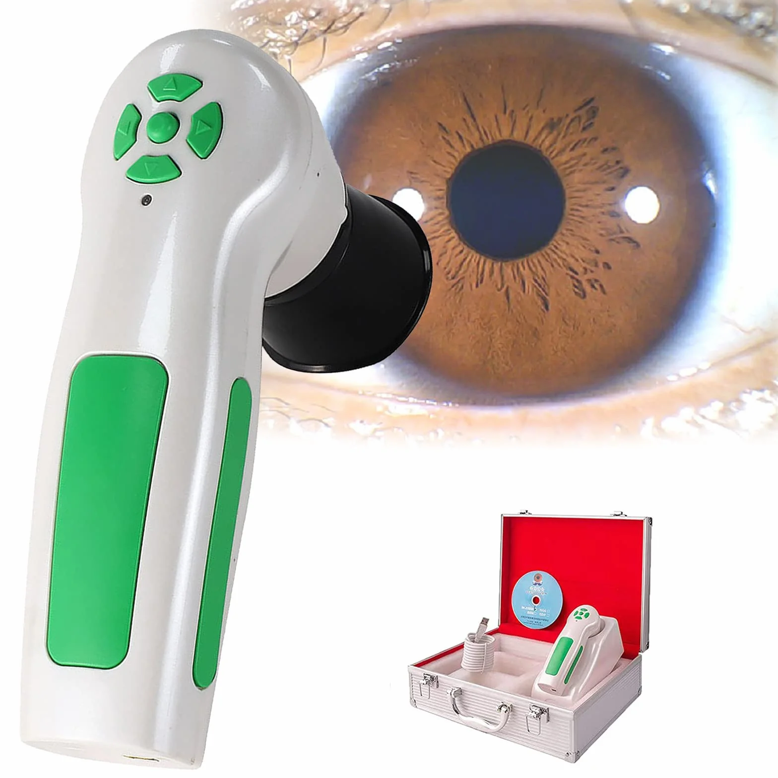 Analizzatore dell'iride Iridologia, Fotocamera per iridologia, Alta Risoluzione USB Iriscope Eye Camera, Iriscope con 30x Iris Lens e Software di Analisi