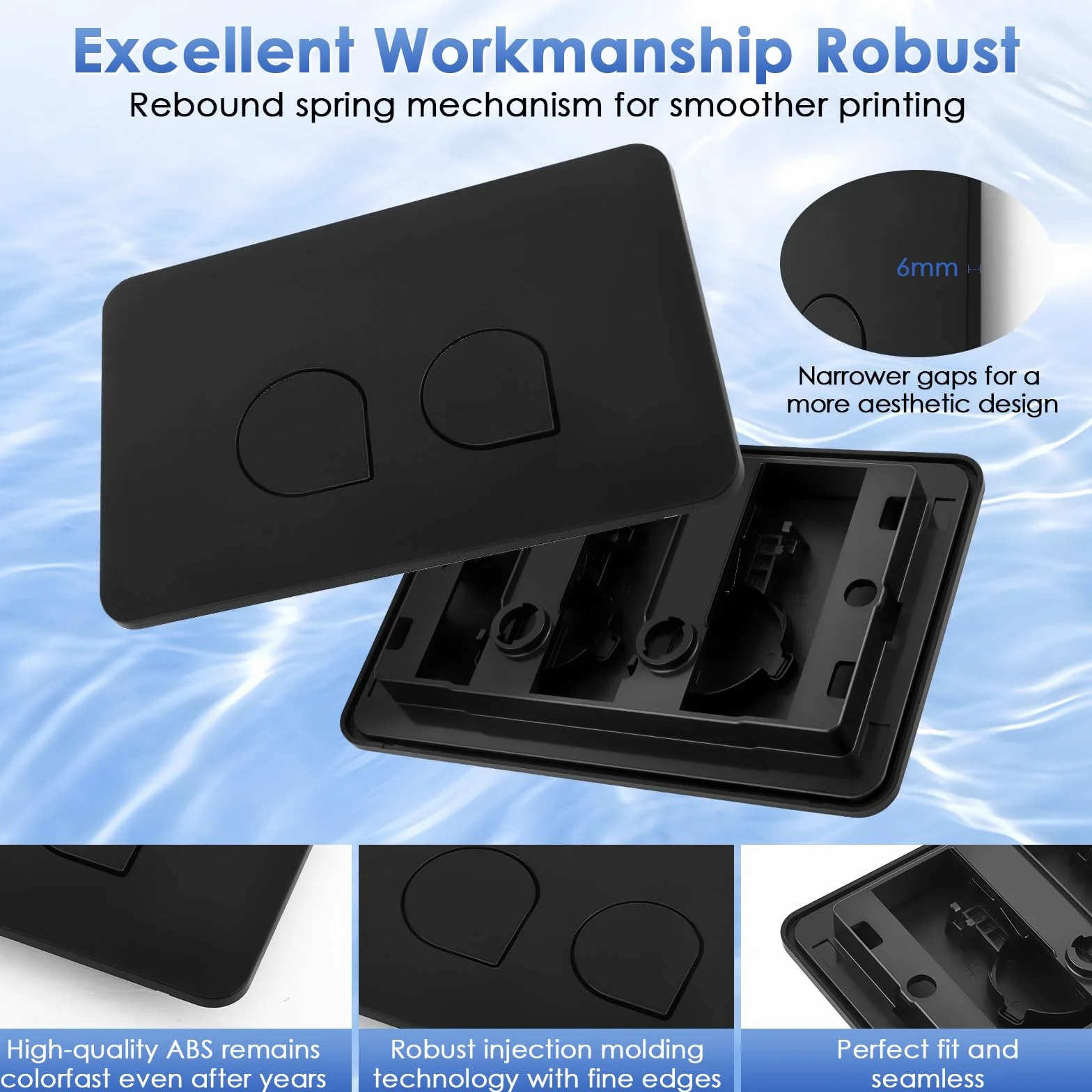 Placca di Comando WC Geberit Sigma 01 10 20 21 30 50 60 UP300 UP320 Pannello Frontale Doppio Scarico 245×164 mm Nero