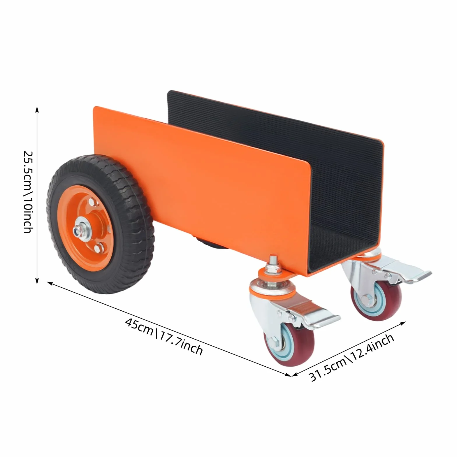 Carrello con morsetto a pannello, 300 kg, capacità di carico, in acciaio, con ruote universali, per cartongesso, 45 x 31,5 x 25,5 cm
