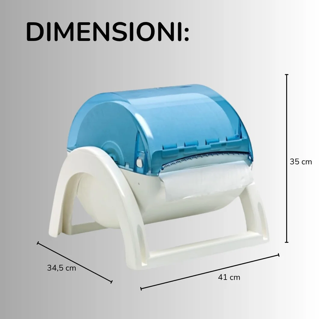 Acquaverde Dispenser Carta da Parete HACCP Plastica ABS cm 41x34,5x35 h Portarotolo Bobine 29 cm