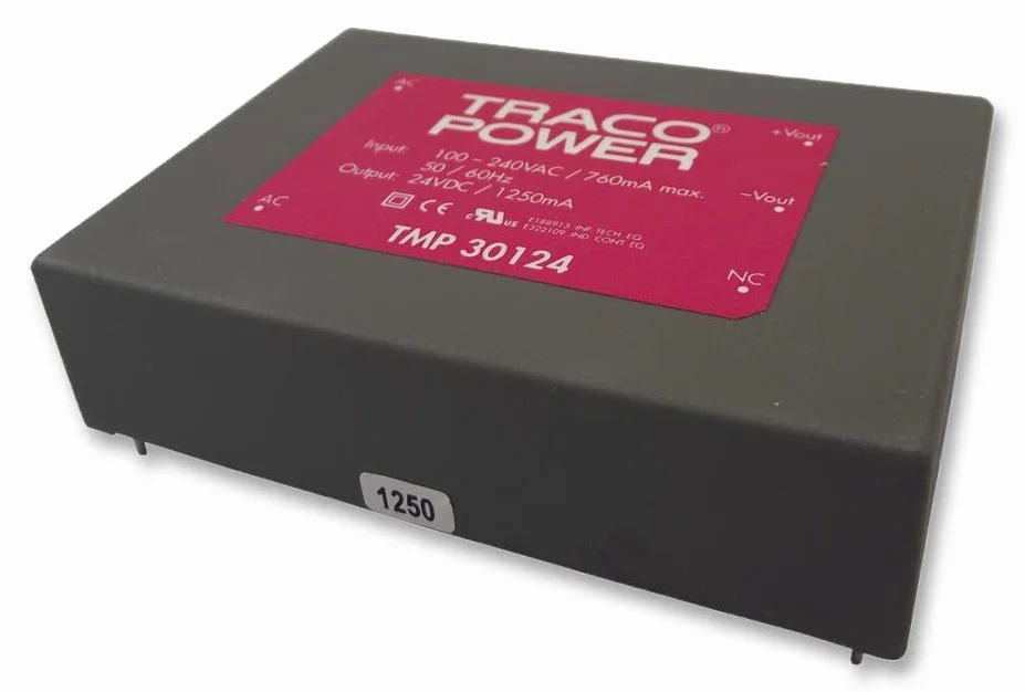 CONVERTITORE, AC/DC, 24V, 1.3A/30W, MODULO, Alimentatori per montaggio su PCB AC/DC, Qtà.1 | TMP 30124