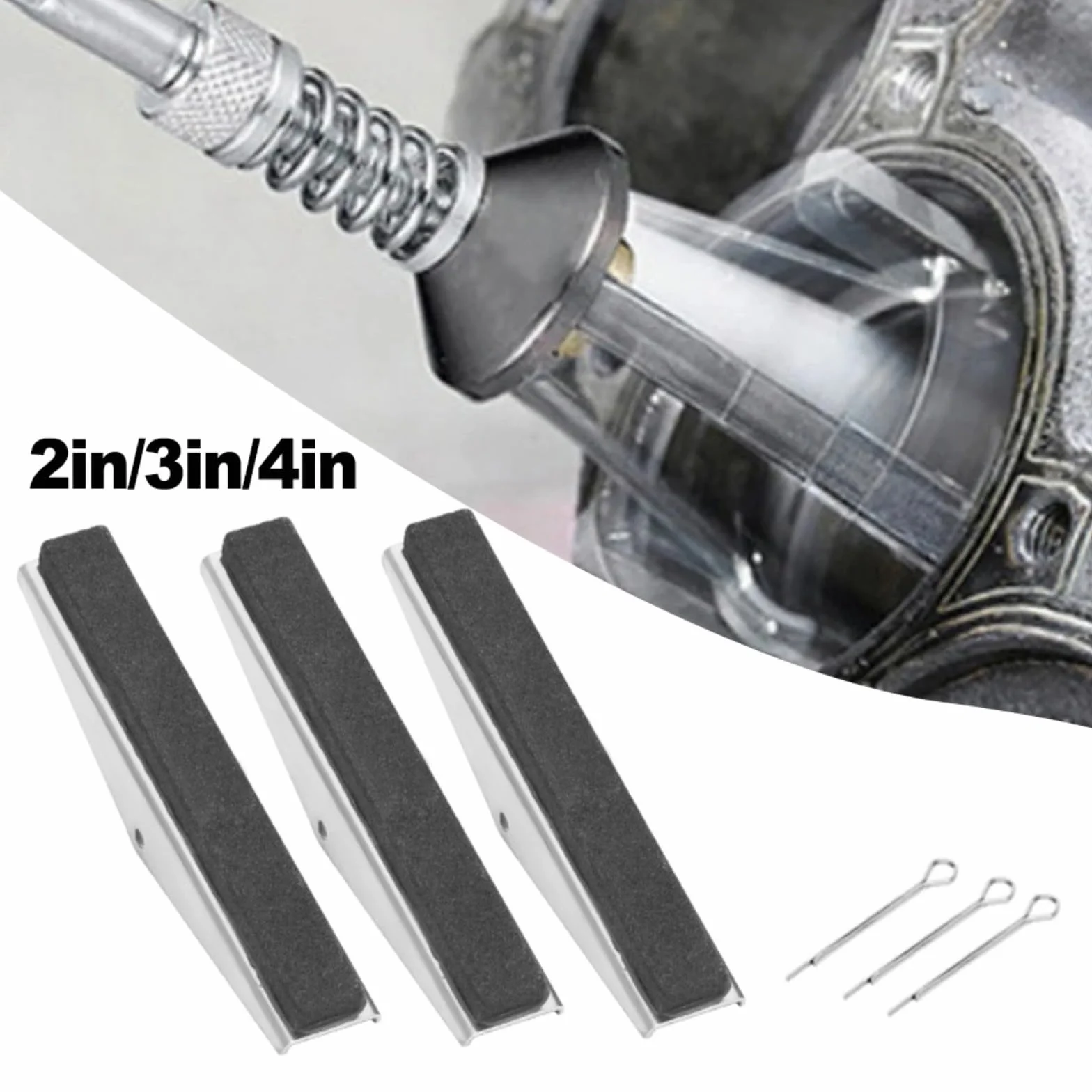 Set di 3 pietre per levigatura del cilindro del motore e rimozione di sbavature in metallo, per la riparazione del motore (7,6 cm)