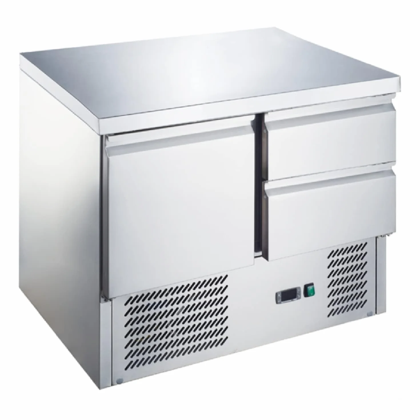 Ristoattrezzature Banco Frigo Saladette con Piano in Acciaio Inox (1 porta)