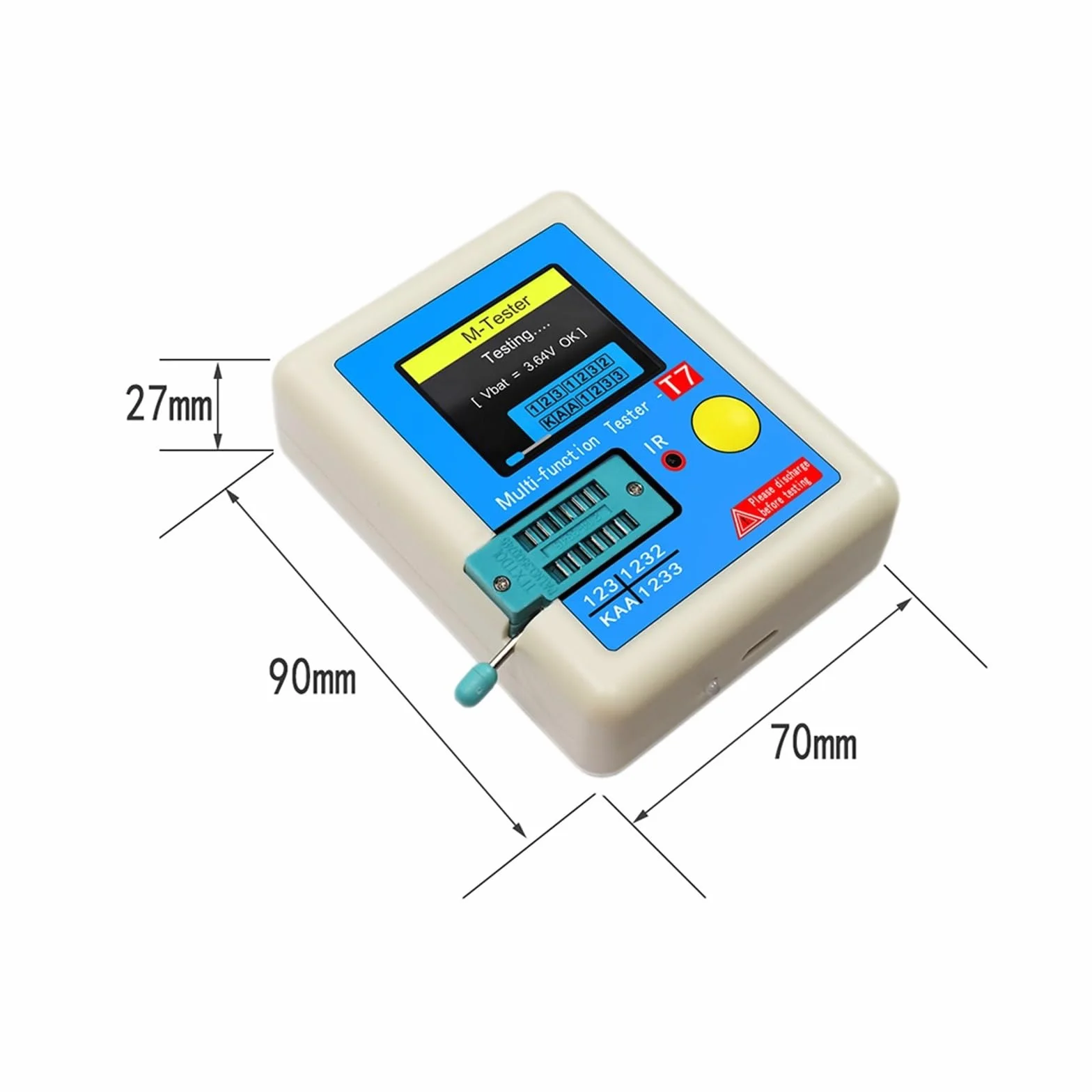 LCR-T7 Transistor Meter Multi-meter Tester Di Resistenza Capacitiva Diodo Triodo Condensatore Resistor LCR NPN PNP MOSFET Accurato Analisi Rilevamento Completa