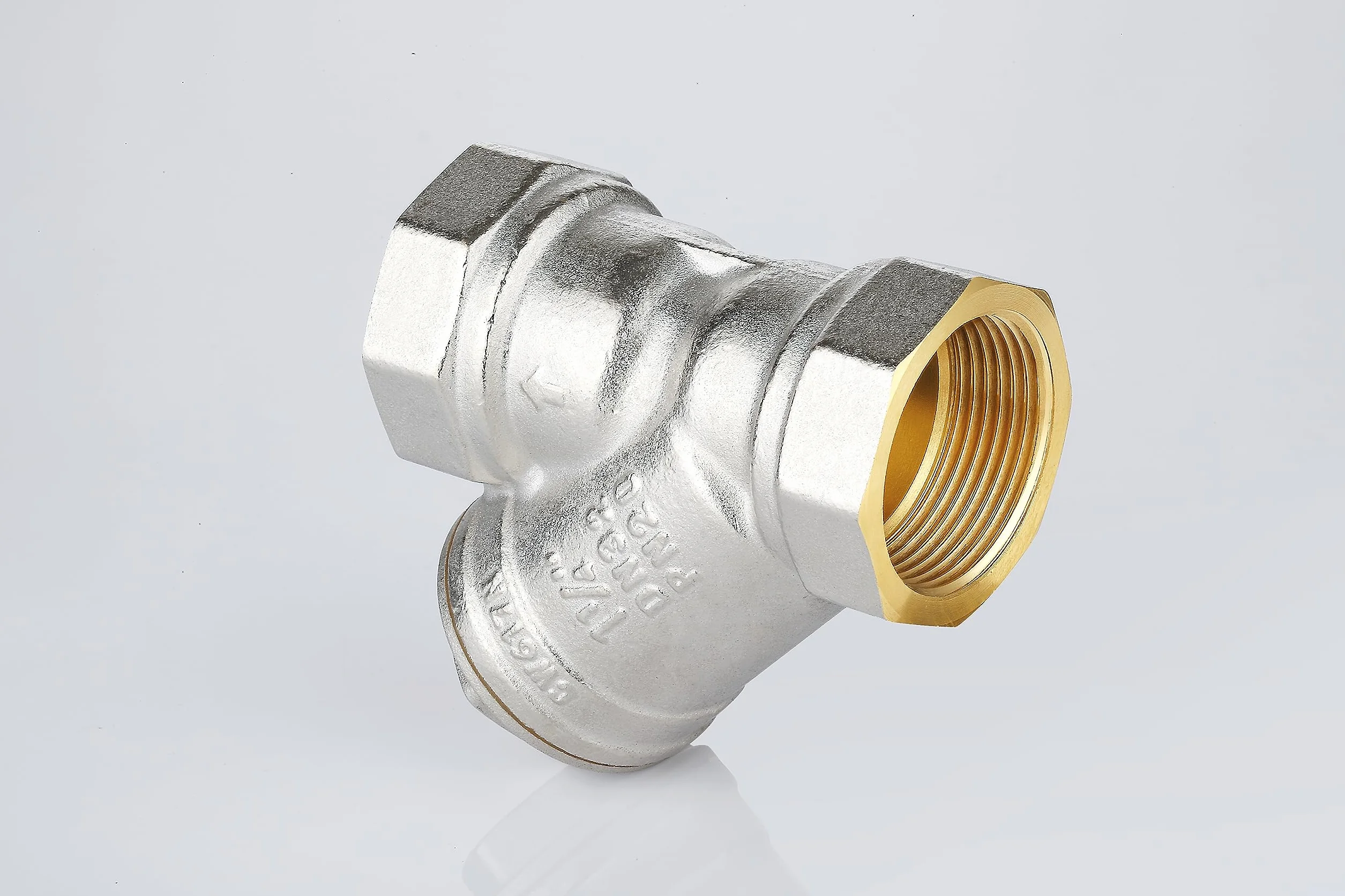 Parafango Y con filtro in acciaio inox 1/2"