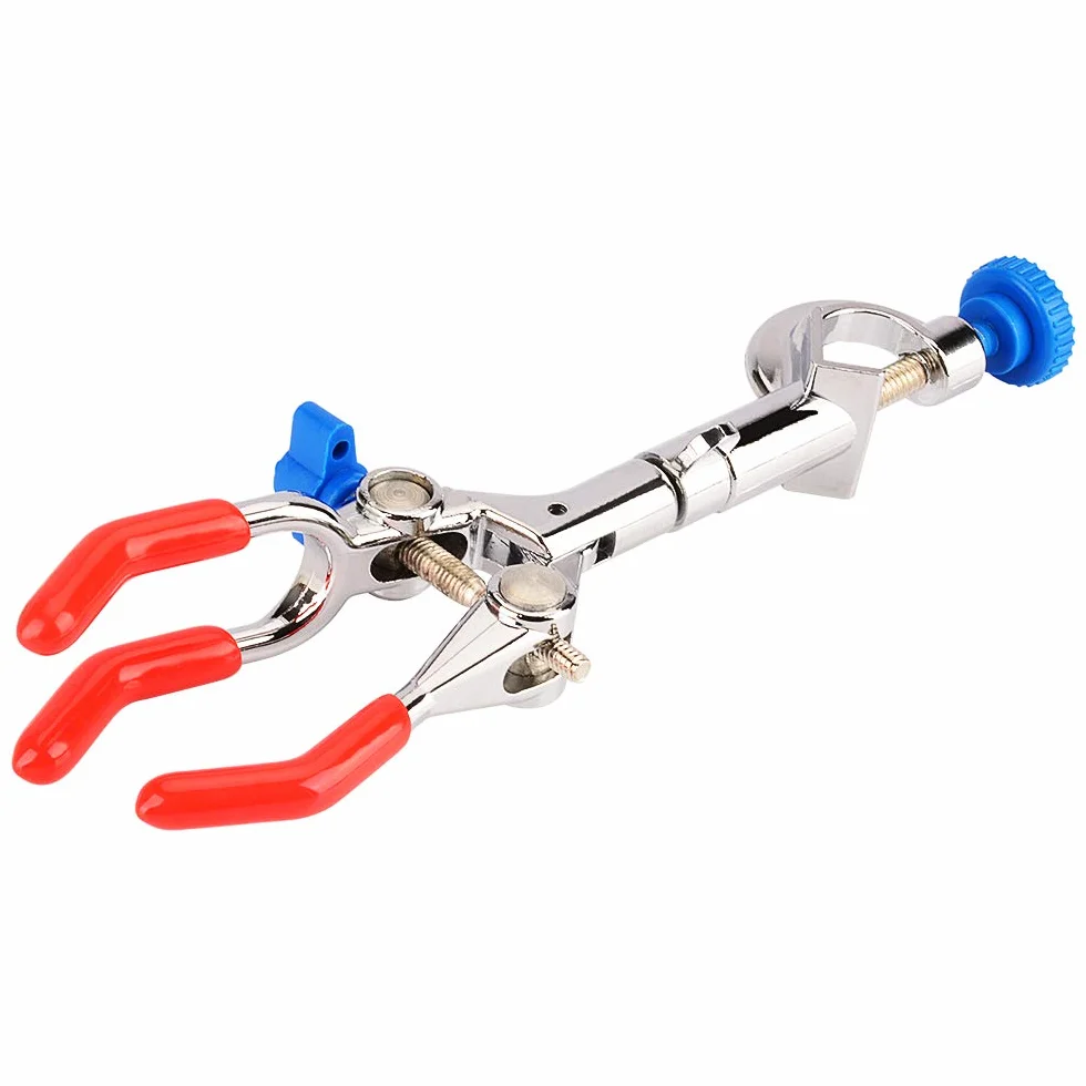 Labasics 3-Rebbi Morsetto Girevole 360 Gradi con Rivestimento in Gomma per Laboratorio