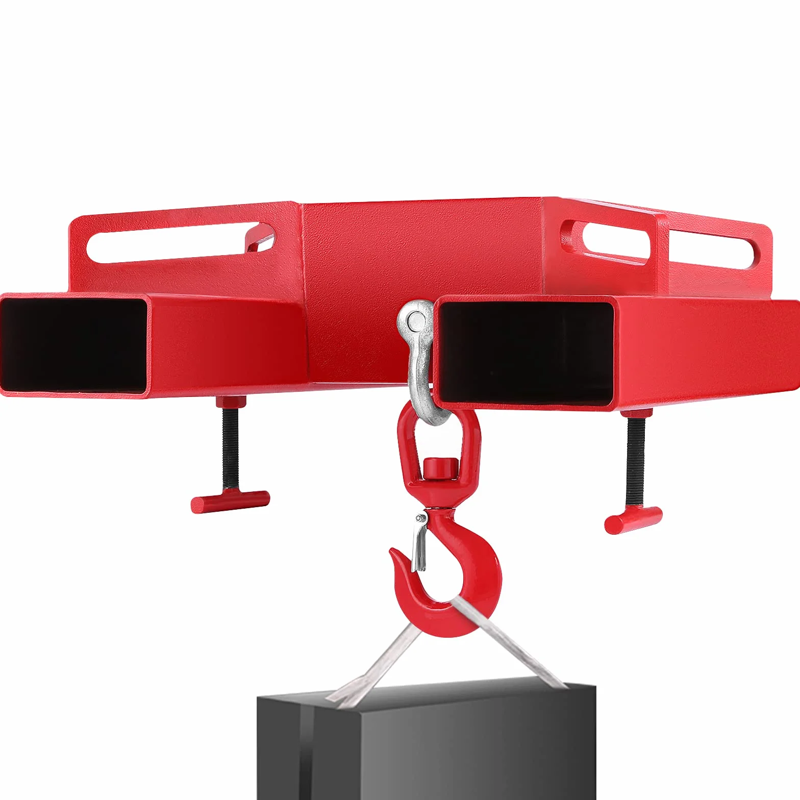 VEVOR Gancio Sollevatore Carrello Elevatore a Larghezza Forcella 360 mm, 3000KG / 6600 Libbre Grande Carrello Elevatore Sollevamento, Argano Sollevatore Gru Mobile con Gancio Girevole