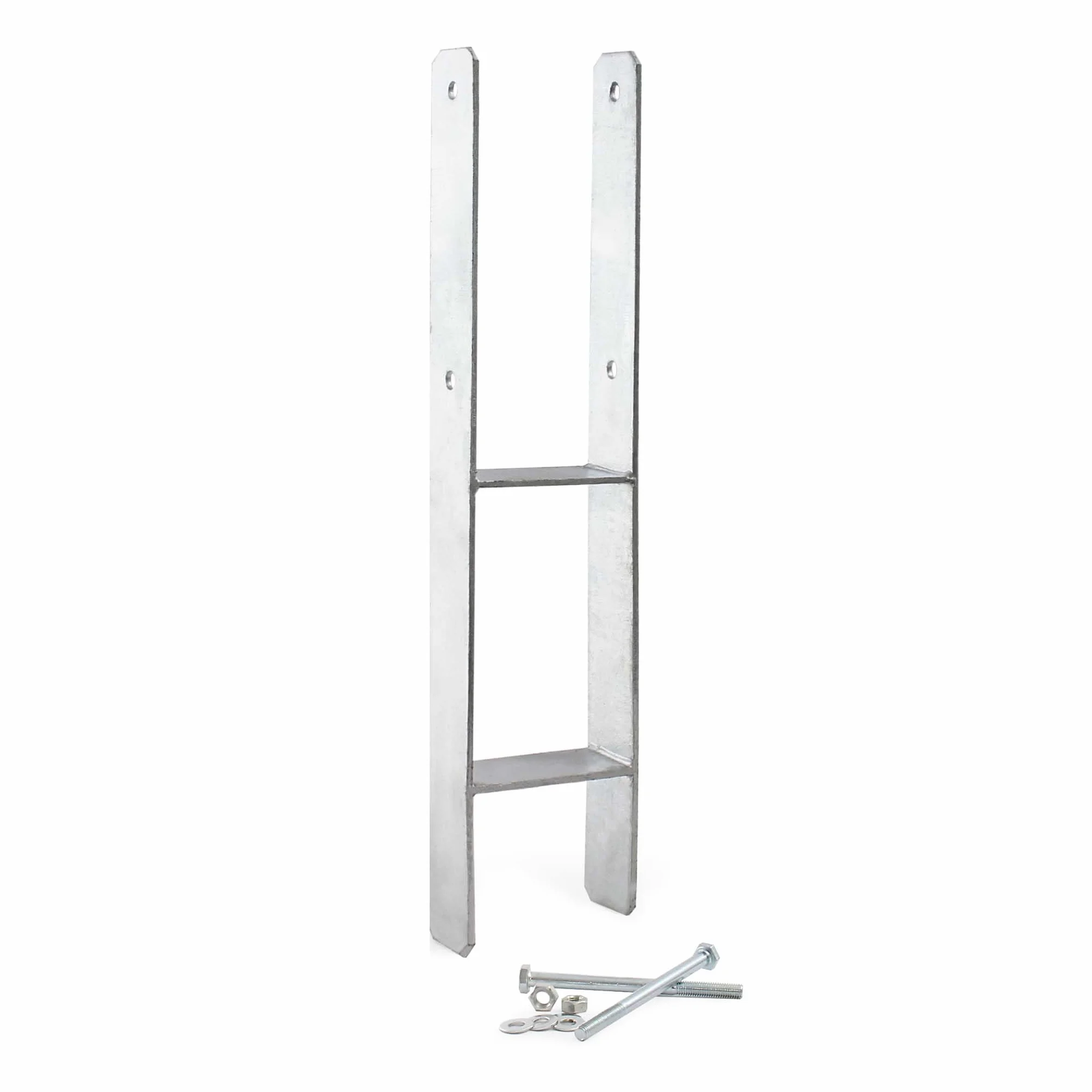 XPOtool Supporto palo zincato a caldo 101x600mm Staffa ad H per ancoraggio pali