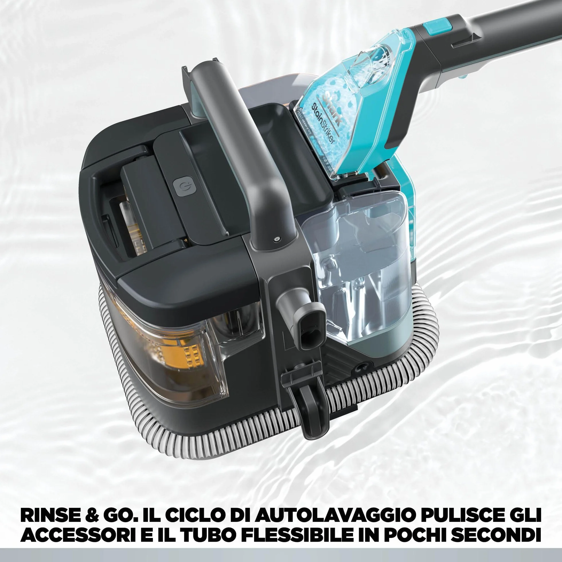 Shark StainStriker HairPro Pet - Pulitore per Tappezzeria e Smacchiatore, 450 W - Adatto a Case con Animali Domestici e Fessure Difficili - 5 Accessori, 2 Detergenti - Modello PX200EUCP