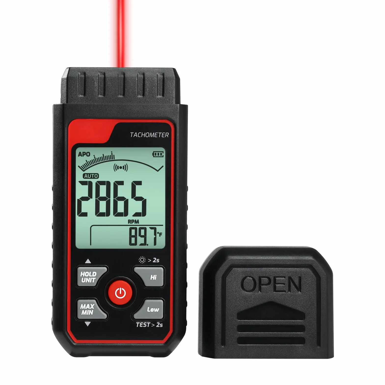 Tachimetro Digitale Senza Contatto RPM Misuratore di Velocità Strumento Laser Foto Tachimetro con 2.5~99999 RPM, Scala a Barre Analogica | Allarmi Personalizzati per Tester di Velocità Motore HVAC