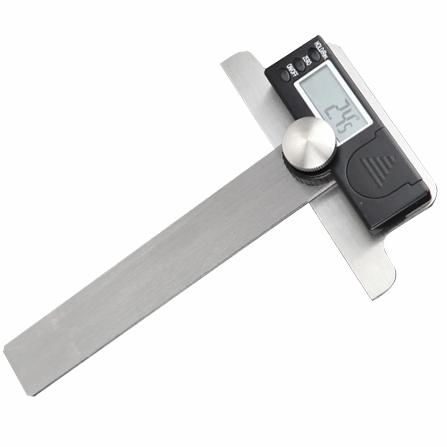 Stainlees - Goniometro elettronico in acciaio inox, strumento di misurazione con display digitale, goniometro con fissaggio a 180 gradi, righello metrico, strumento digitale trasparente