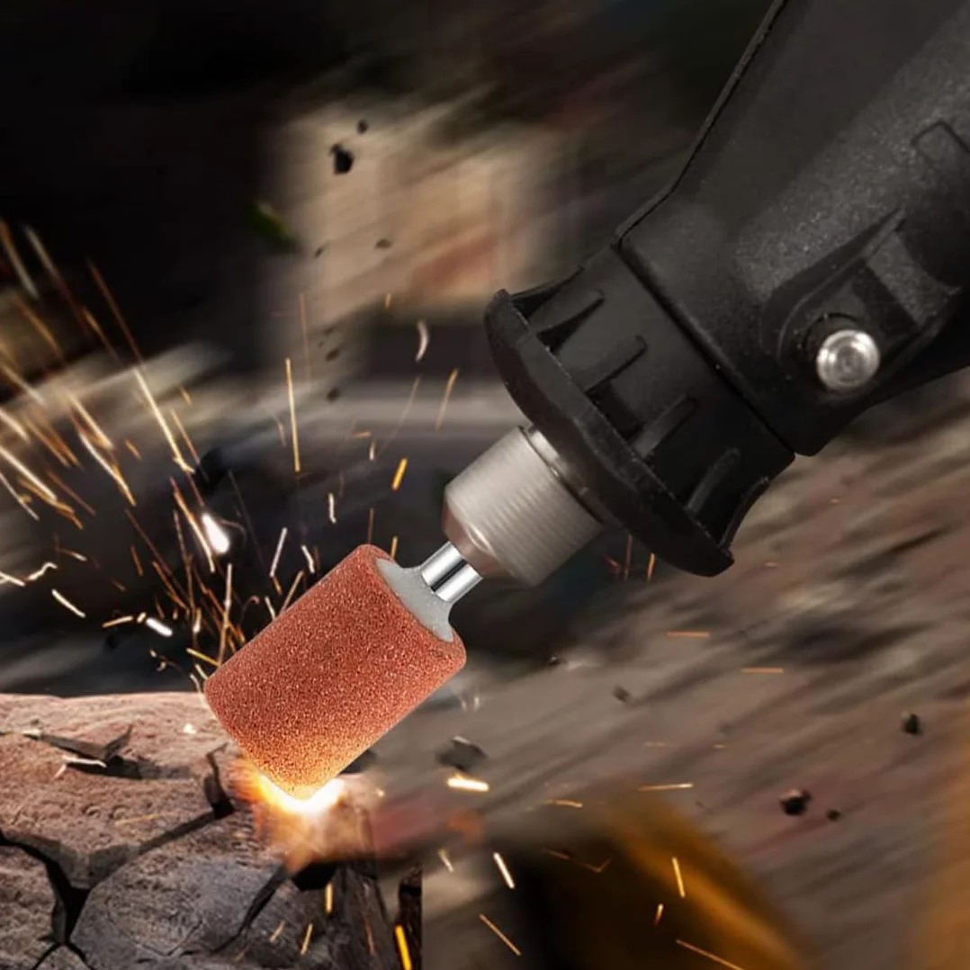 Set di 30 accessori per mole per utensili rotanti, Punte abrasive in corindone, Per avvitatore a batteria, Inserti abrasivi per utensili rotativi Dremel, Per smerigliare e affilare il metallo