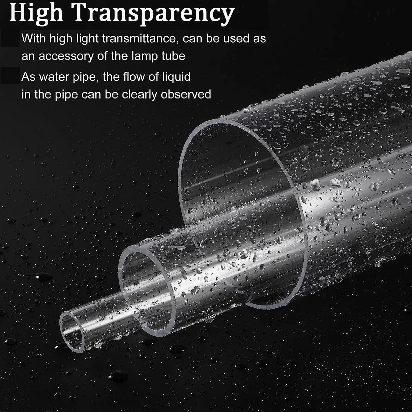 Tubo acrilico trasparente rigido rotondo tubo 31 mm ID 35 mm OD 305 mm per lampade e lanterne, sistema di raffreddamento ad acqua