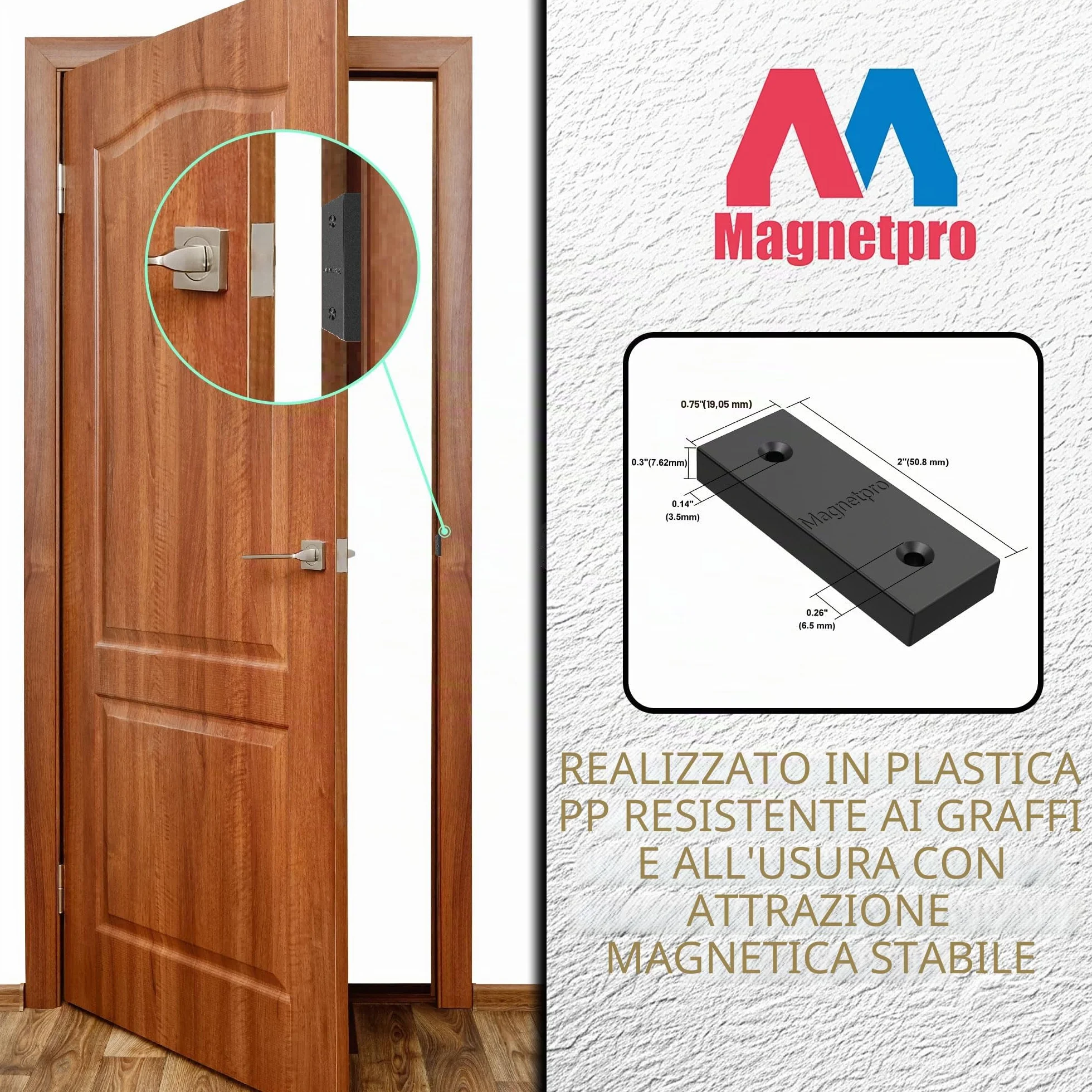 Magnetpro Magneti Rettangolari Rivestiti in PP 9,1 kg 5,1 x 1,9 x 0,8 cm Antiruggine Impermeabile