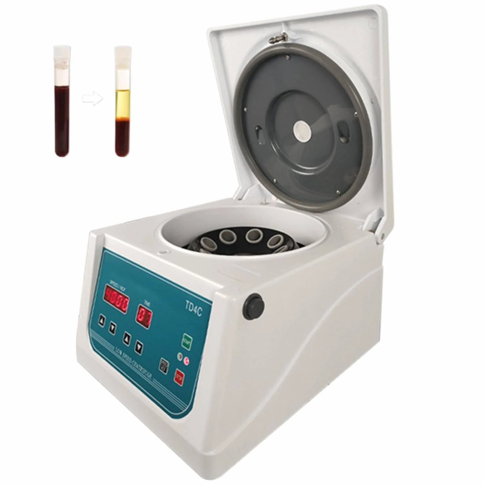 Centrifuga Professionale per Laboratorio E Clinica Prp, Centrifuga per Prp, Adatta per La Maggior Parte Delle Provette Prp - Rotore a 8 Posti per Provette Da 10 Ml E 15 Ml - Velocità 0-4000 Giri/Min