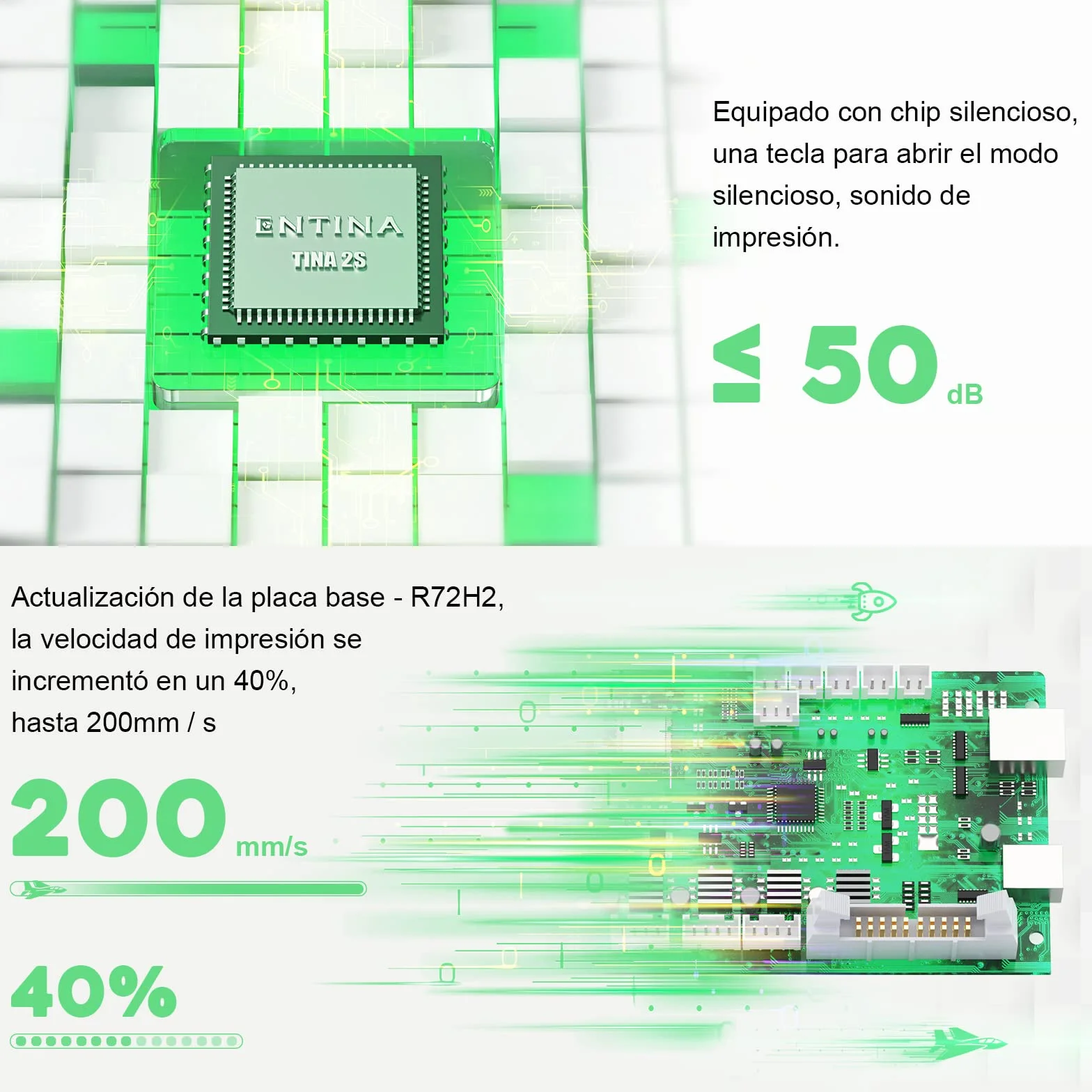 ENTINA Tina2S Stampante 3D con Stampa WiFi, Mini Stampanti 3D per Principianti, Livellamento Automatico e Alta Precisione, Aggiornamento Scheda Madre Ultra Silenziosa e Piattaforma Riscaldabile