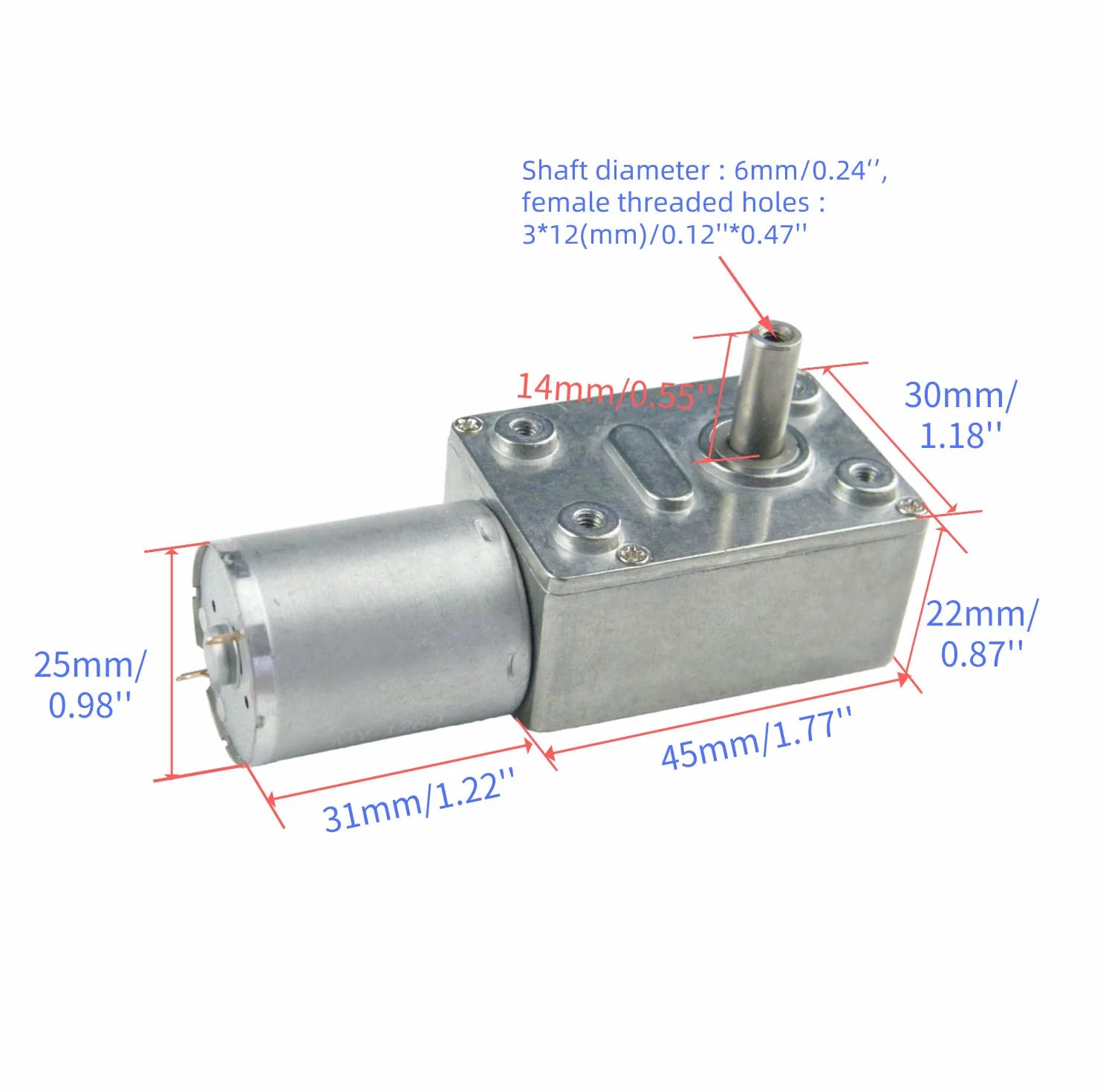 CHANCS DC Worm Gear Motor 370WG 12V 10RPM Range Hood