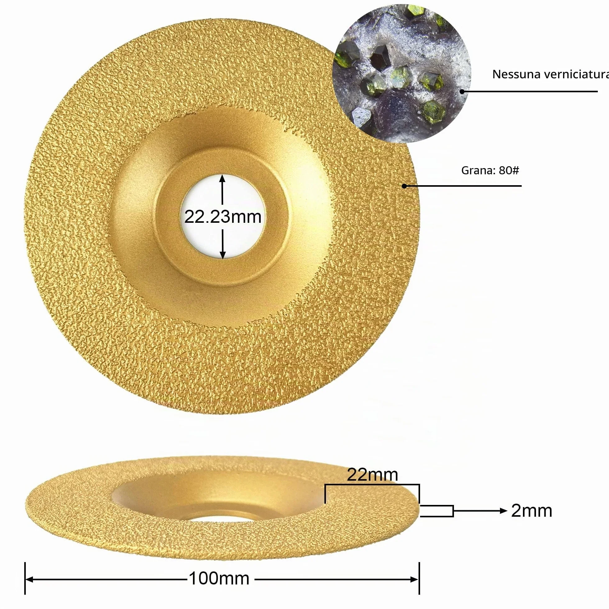 NBB Mola diamantata a tazza molatura su granito marmo ceramica piastrelle porcellana pietra muratura Metallo Vetro per macinazione a secco albero 22,23mm collegato a smerigliatrice angolare(Medio,1)