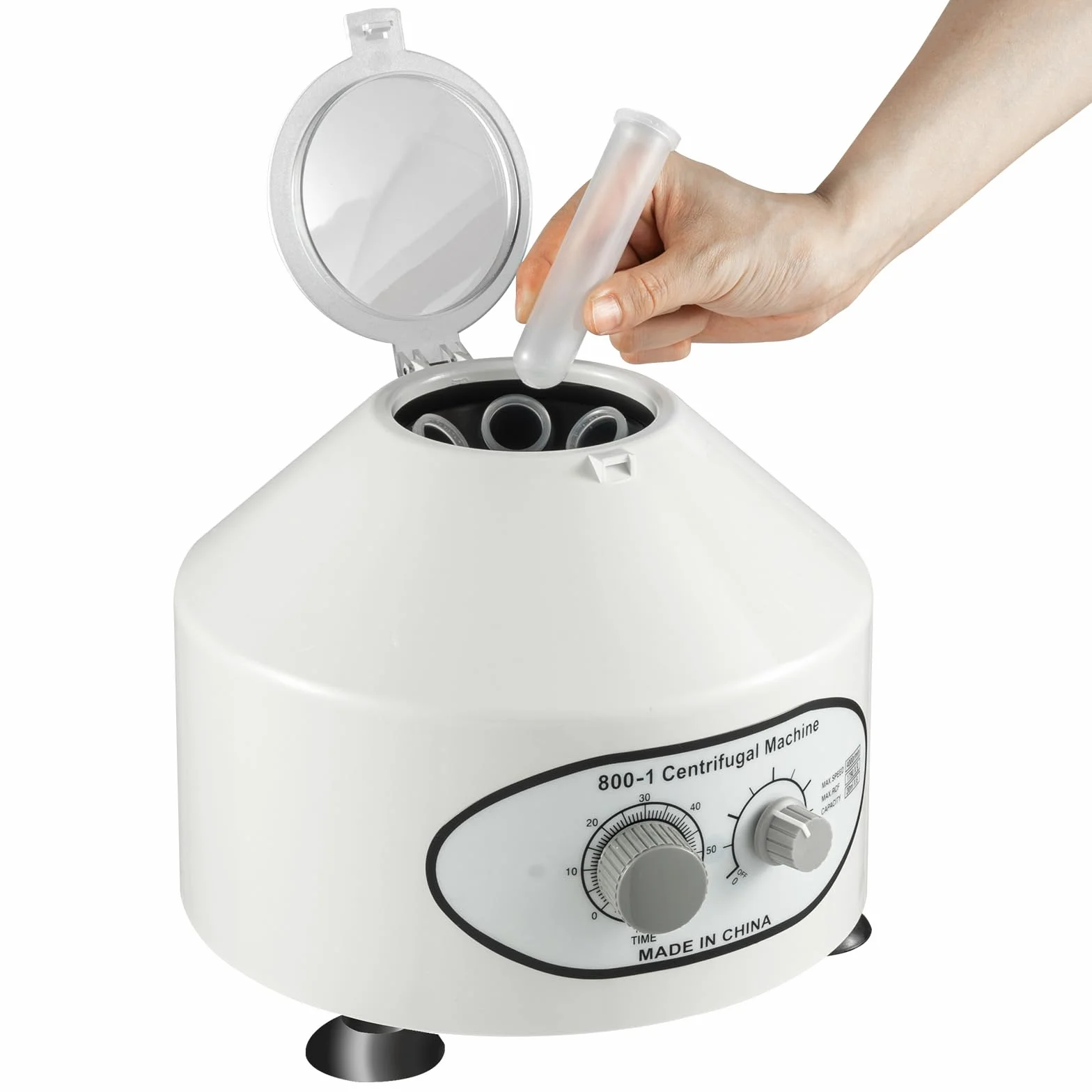 MINRS Centrifuga da laboratorio da 25 W, centrifuga da tavolo, piccola centrifuga elettrica per la ricerca scientifica nelle scuole di laboratorio, 0-4000 rpm, 6 x 20 ml