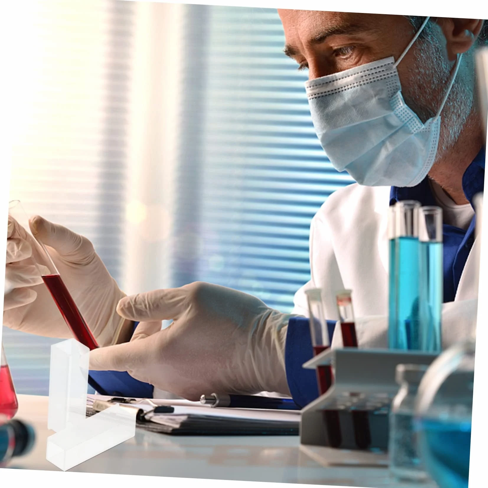 SOLUSTRE Set di 2 Cuvette in Materiale Sintetico 10mm per Spettrofotometro Laboratorio