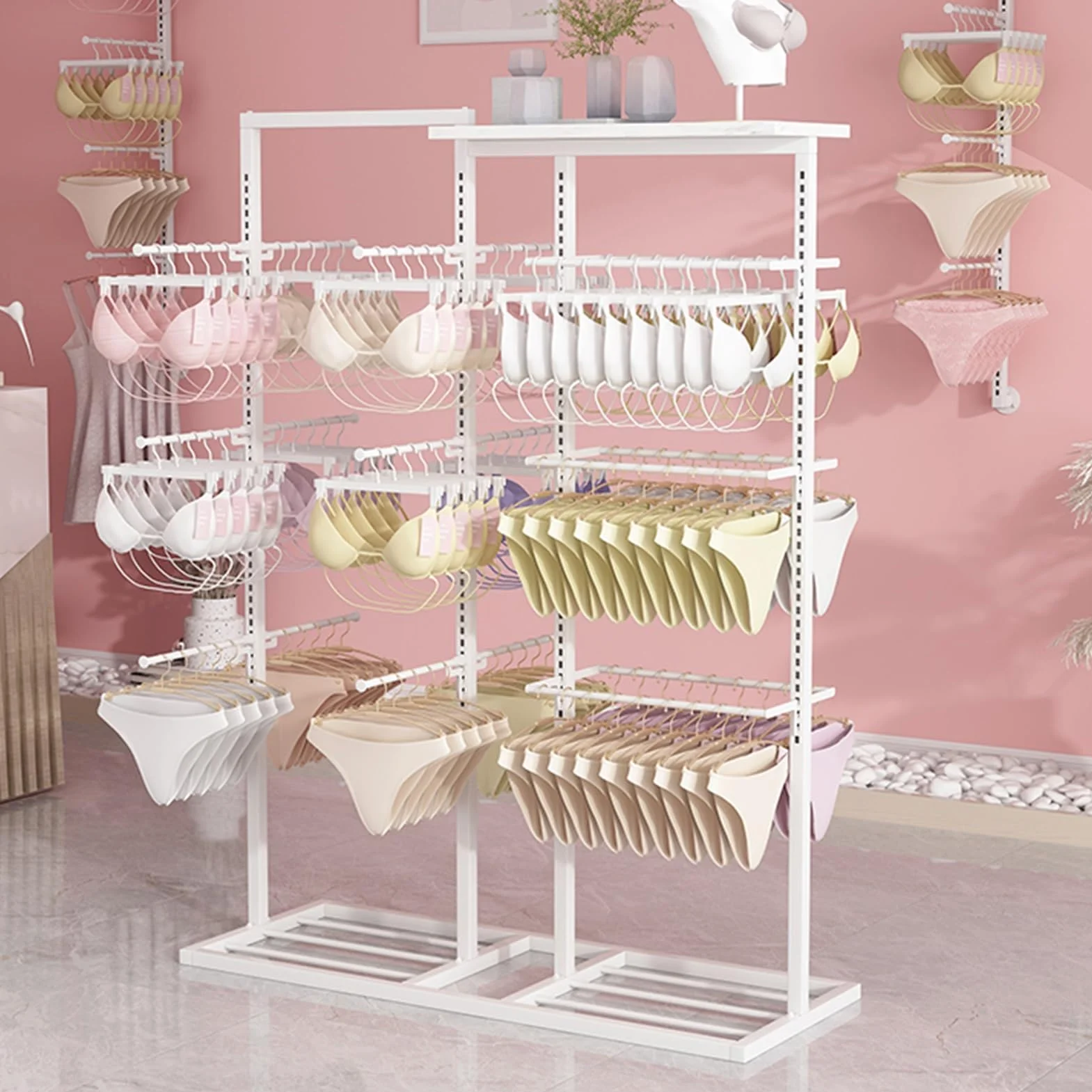 Espositore per Biancheria Intima di Grande Capacità, Appendiabiti per Negozi di Abbigliamento Commerciale