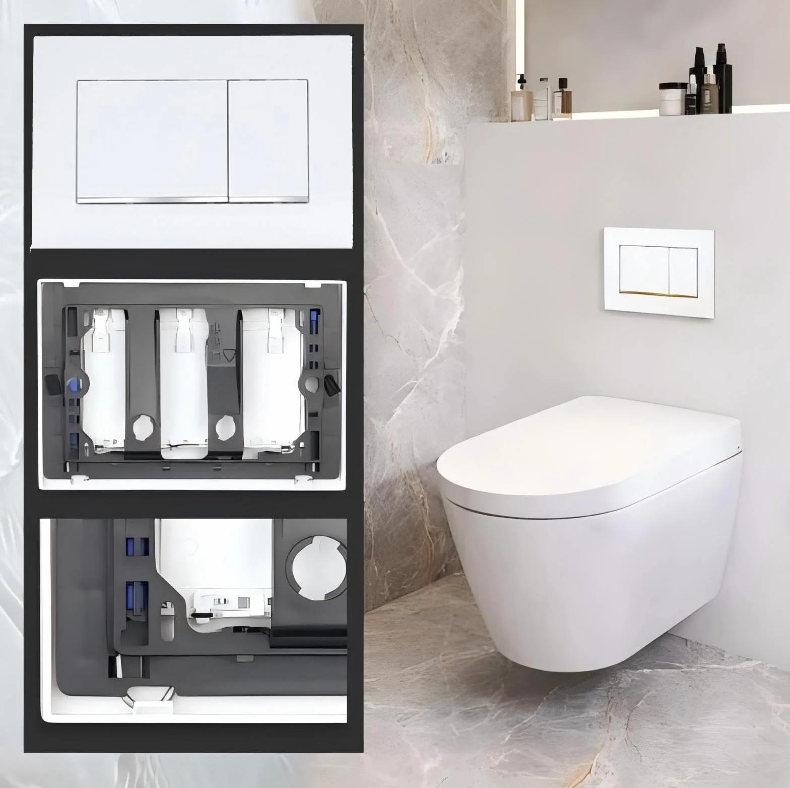 Piastra a pressione WC Geberit Sigma 30 ABS lavello set rilascio