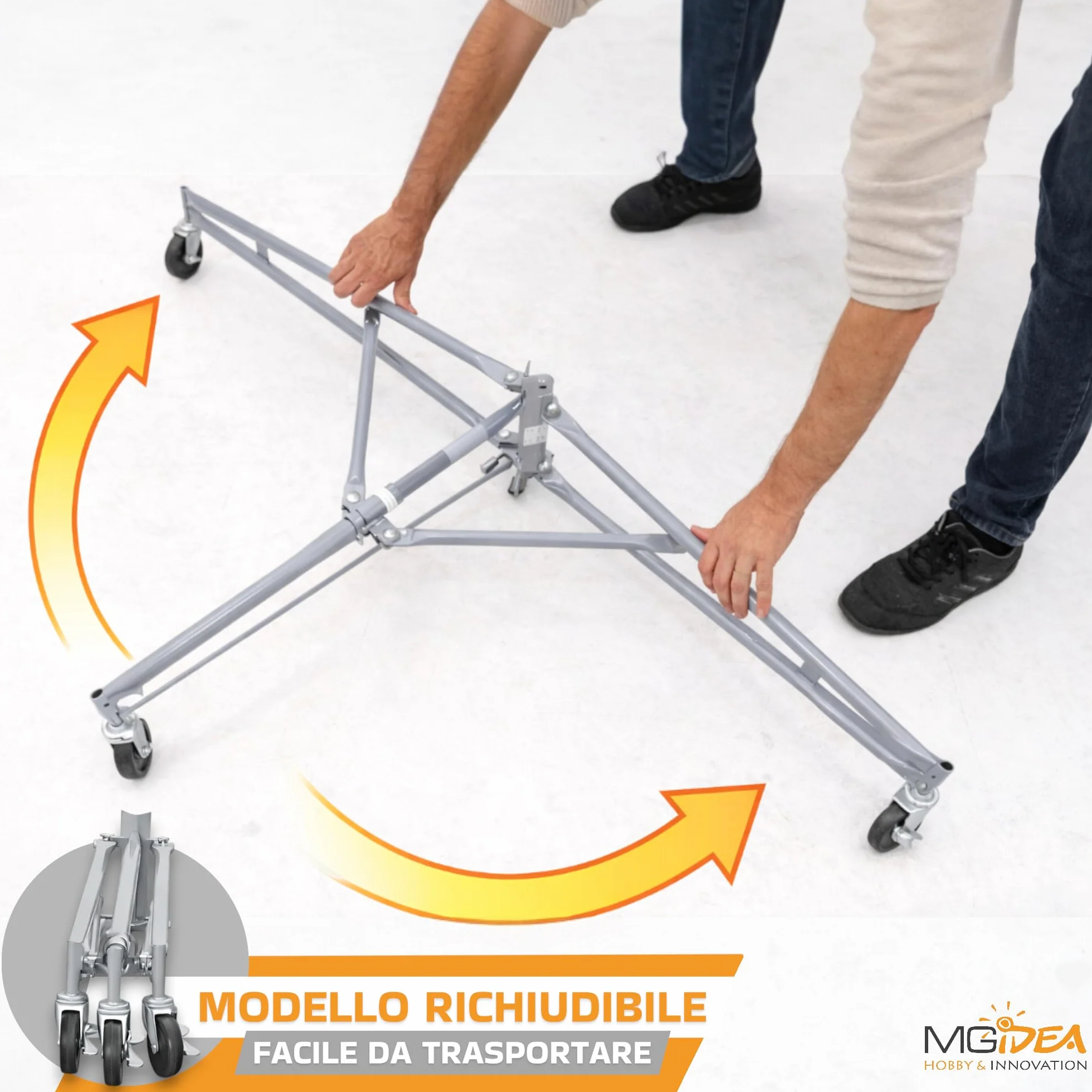 ALZA LASTRE SOLLEVATORE PANNELLI CARTONGESSO SUPPORTO REGOLABILE 68KG 3,5 M RICHIUDIBILE CON RUOTE BLOCCABILI ACCIAIO