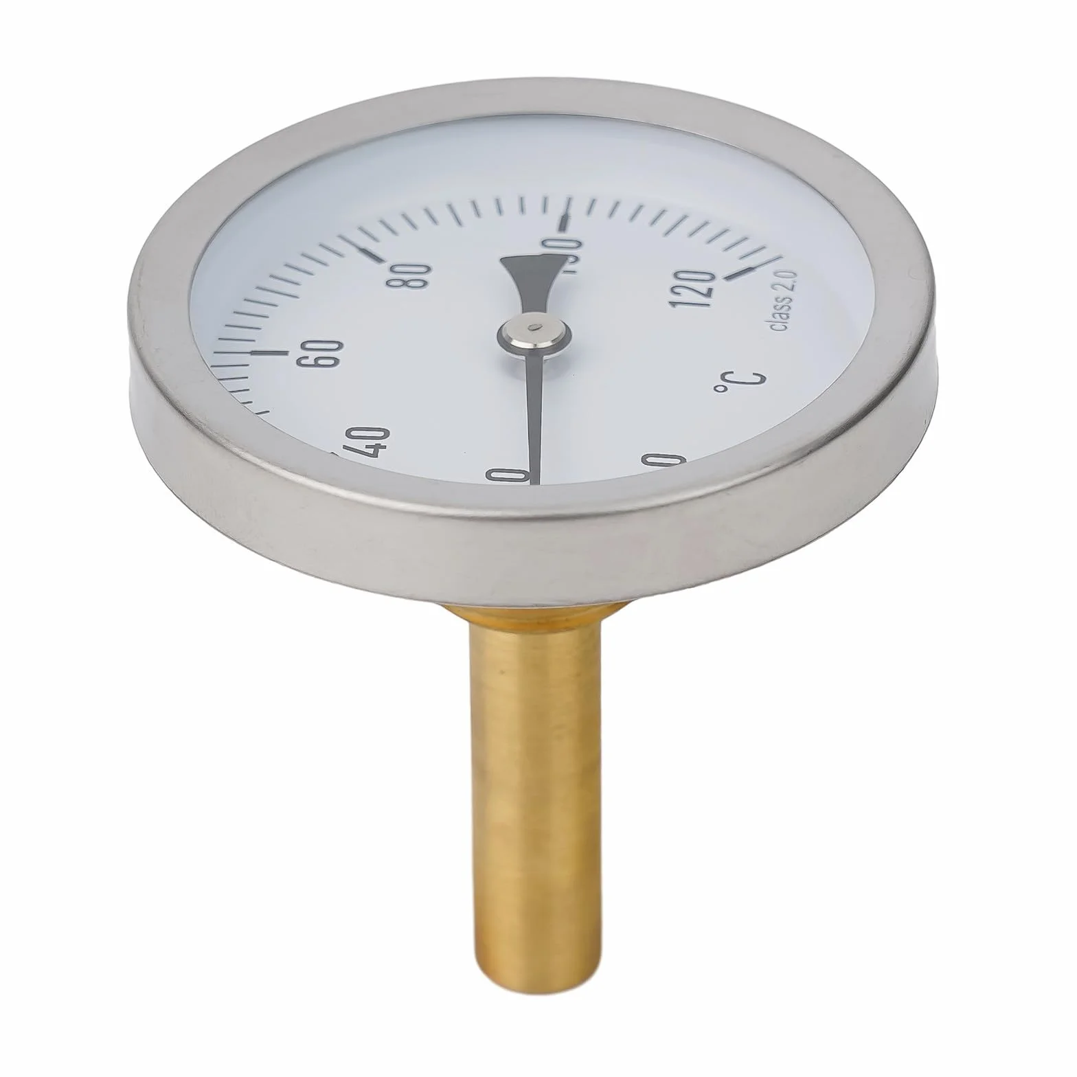 Misuratore di temperatura idraulico, diametro del quadrante 63mm, filo 1/2", 0-120 ° C, per il gabinetto della griglia del forno, Φ7*50mm, termometro bimetallico
