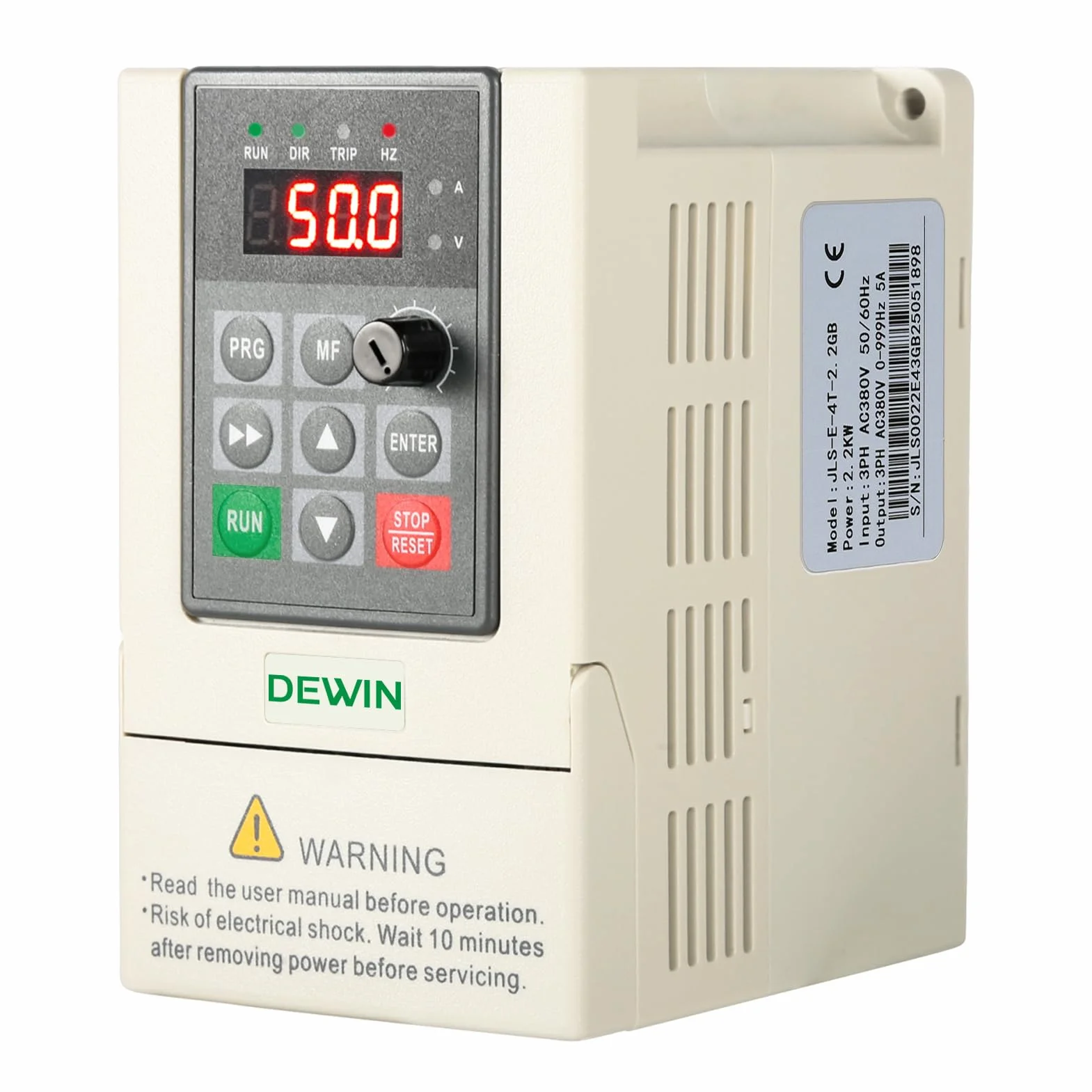 DEWIN Inverter per Motori Trifase 380V 2.2KW Azionamento a Frequenza Variabile VFD 380V Ingresso trifase Uscita trifase Convertitore di Frequenza VFD Regolatore di velocità del Motore(Size : 2.2kW)