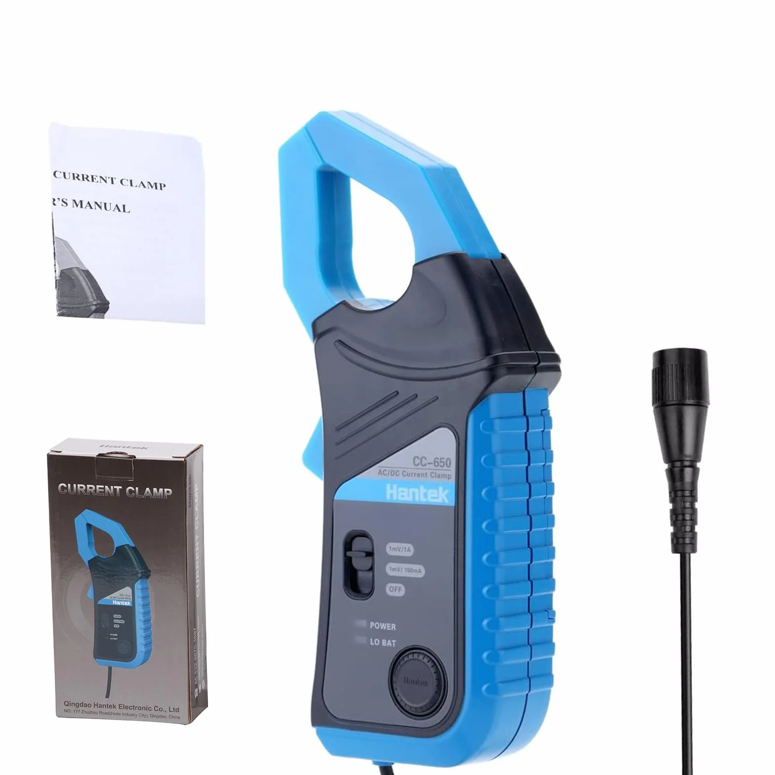 Hantek CC650 AC / DC attuale Morsetto 400Hz Larghezza di banda, 1 mV / 10 mA, 650A Auto Oscilloscopi e DMM, Connettore BNC