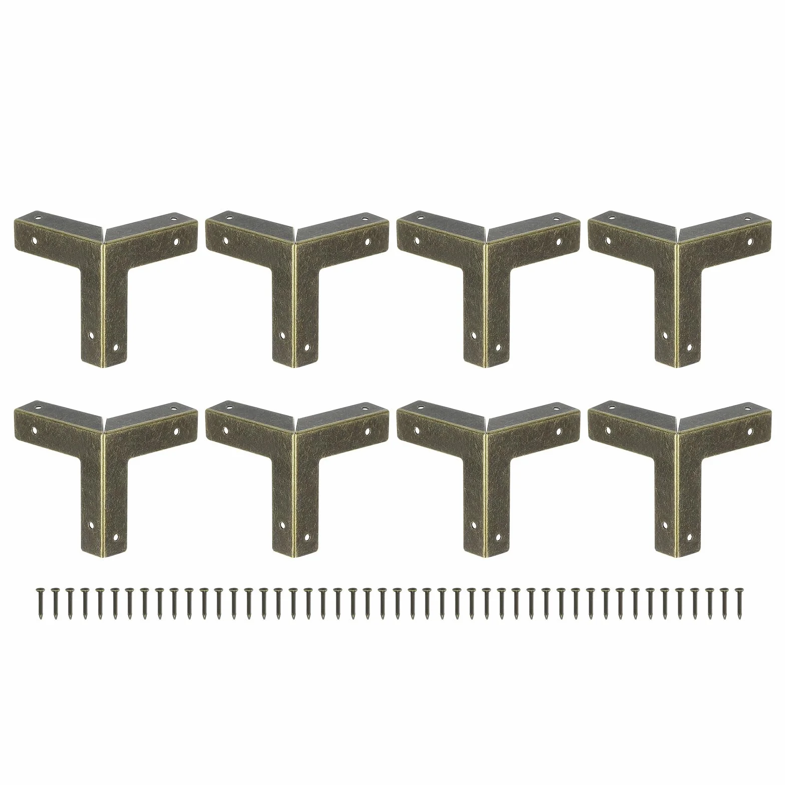 QUARKZMAN 8pz Copertura Angolare Decorativa per Scatola, 32mm Protezione Angolare in Metallo, Protezione per Angoli Mobili, Bronzo