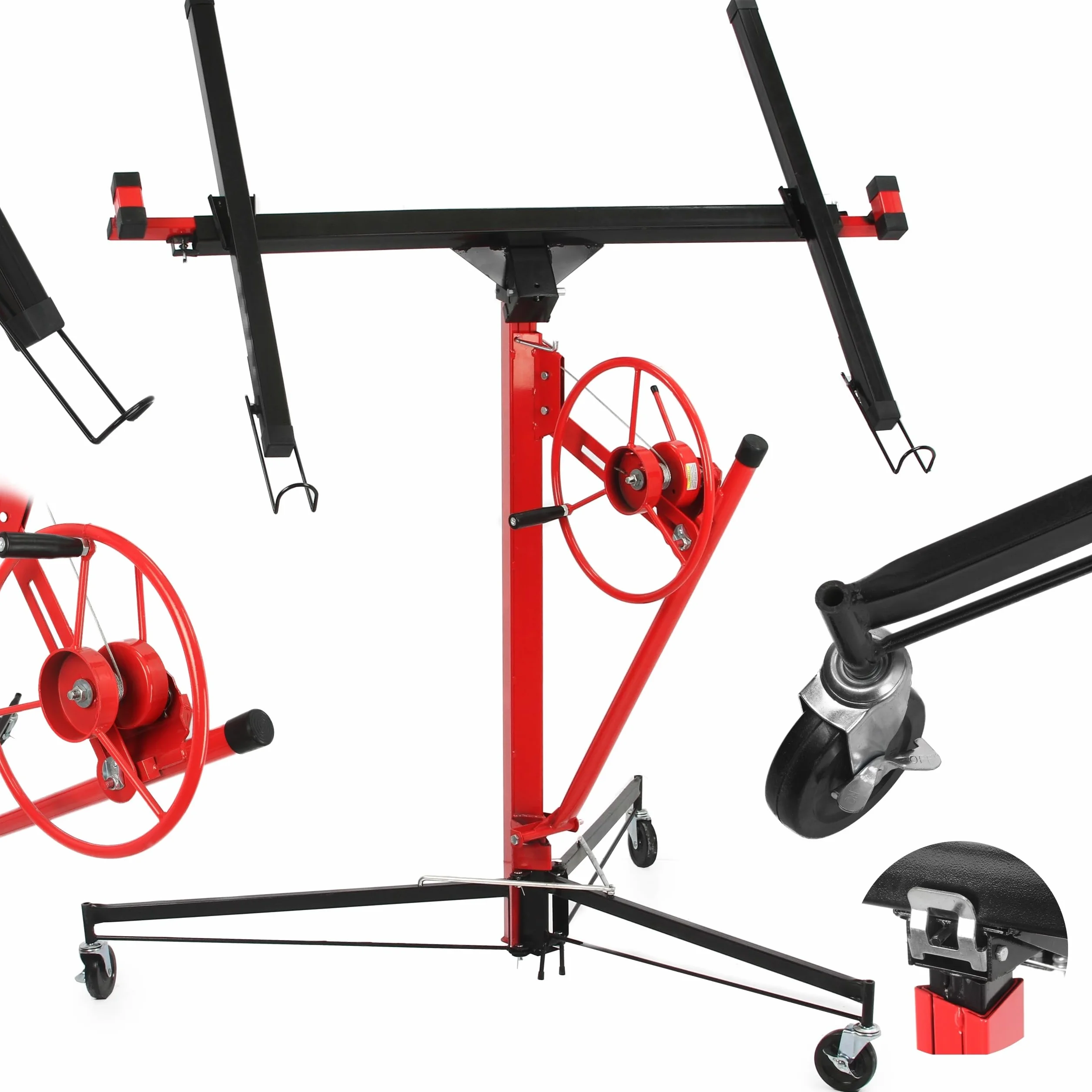 IMJ-Global - Alzalastre per Cartongesso Professionale a Doppia Chiusura, Alza Pannelli Cartongesso con Altezza di Lavoro 135-335cm e Portata Massima di 68KG, Alza Lastre Telescopico