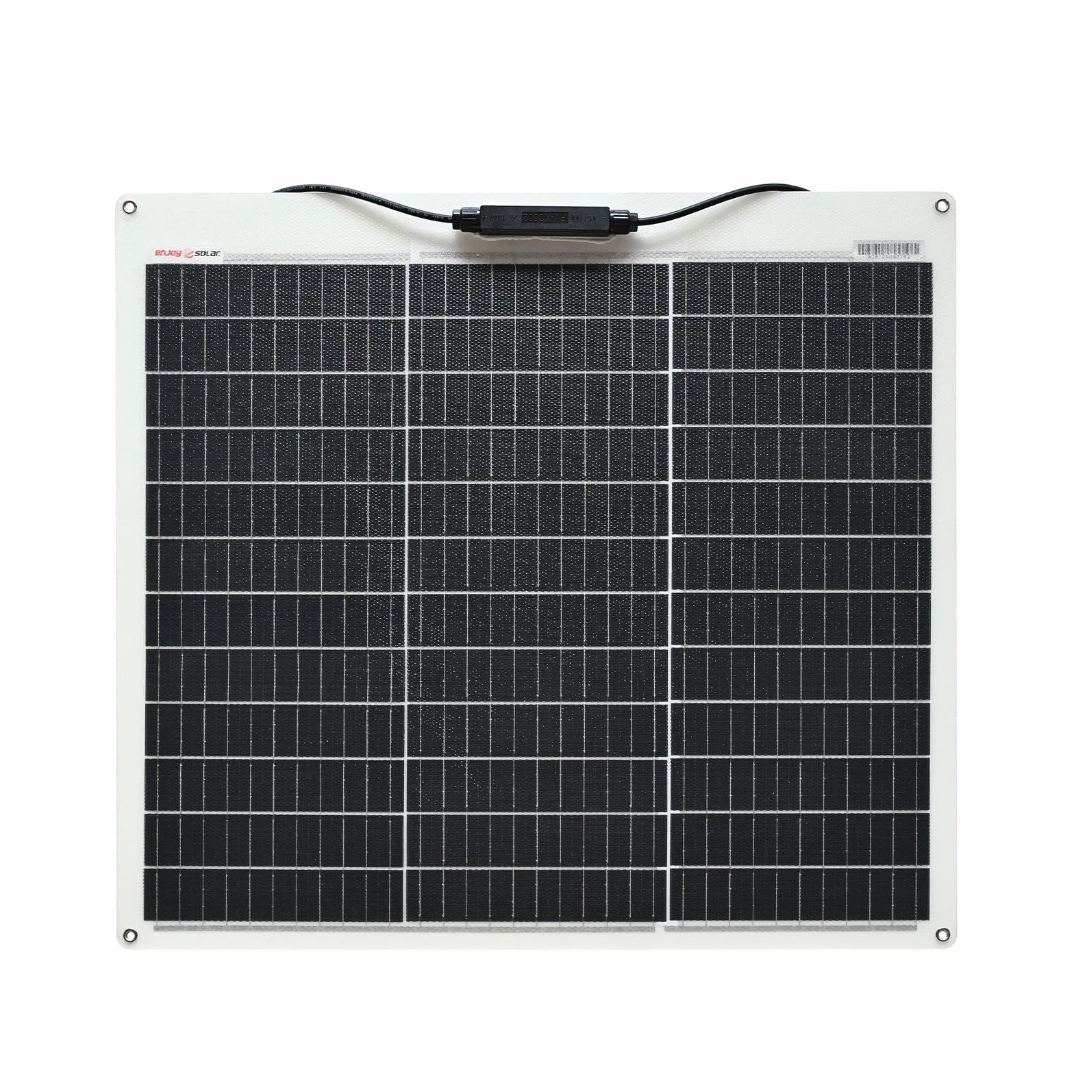 enjoy solar® Pannello Solare Semiflessibile Monocristallino 50W 12V ETFE, Celle Solari PERC 182 * 182mm con 10 Busbars - Ideale per Camper, Impianto da Balcone, Casetta da Giardino, Barca