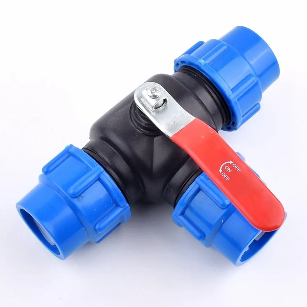 Valvola a sfera in PE PVC tipo T a 3 vie con connettore rapido da 1 pcs for irrigazione agricola(50mm)