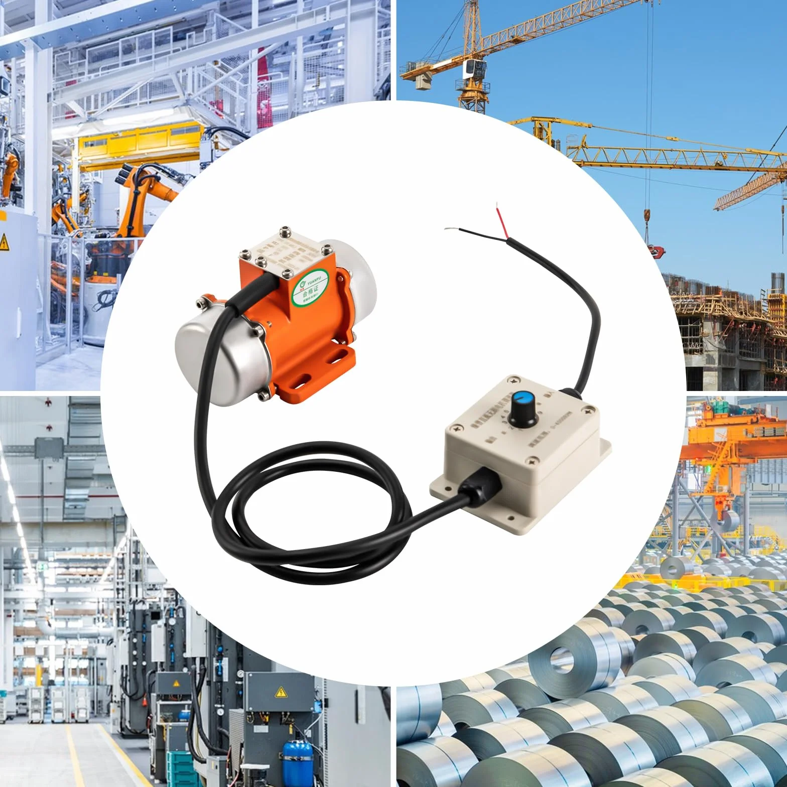 motore a vibrazione trifasincrono, 0-4000 giri/min, motore a vibrazione a 3 fasi, velocità regolabile, 30 W, motore a vibratore asincrono, motore a vibrazione (cablaggio senza spina